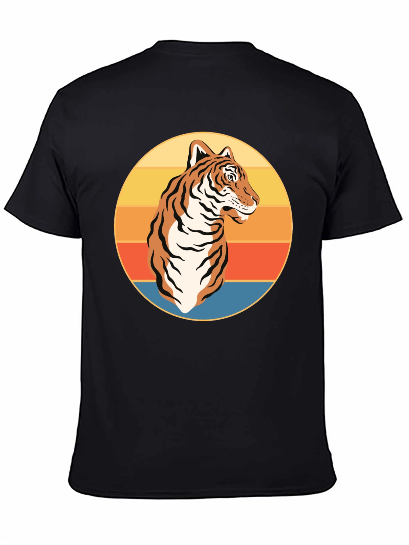 Camiseta Negra con Tigre Retro