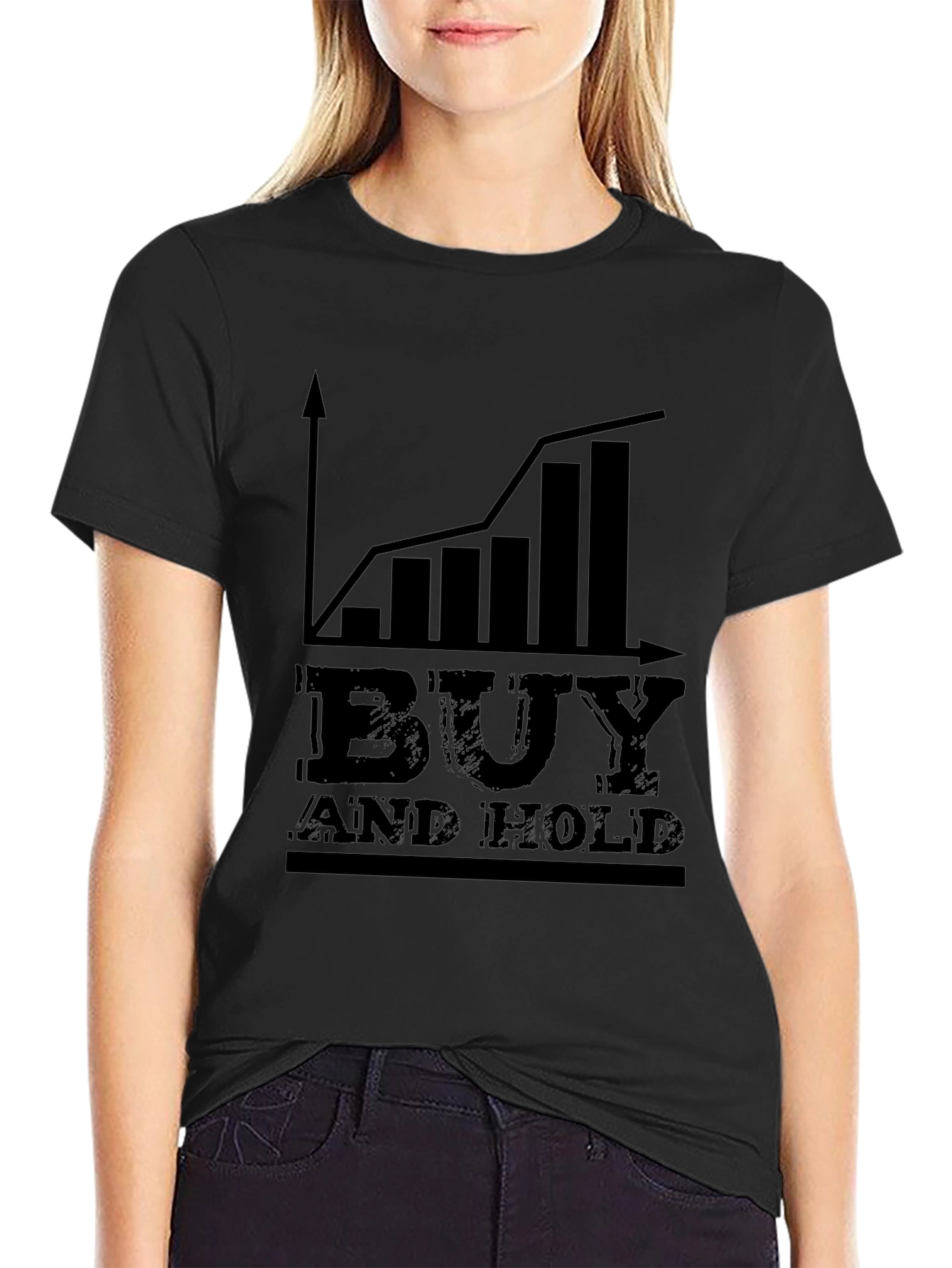 Camiseta Negra: Buy and Hold - Inversión