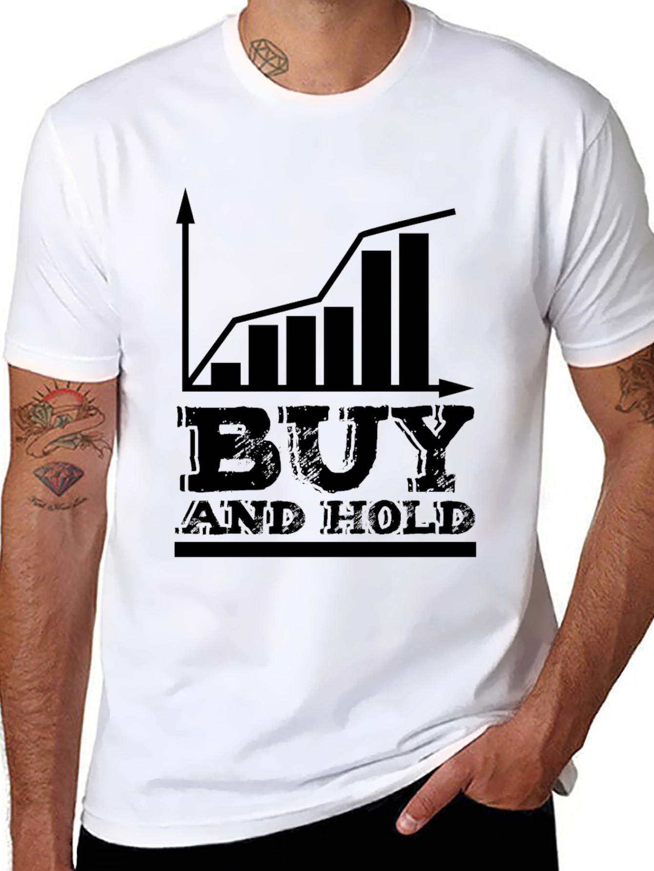 Camiseta Negra: Buy and Hold - Inversión