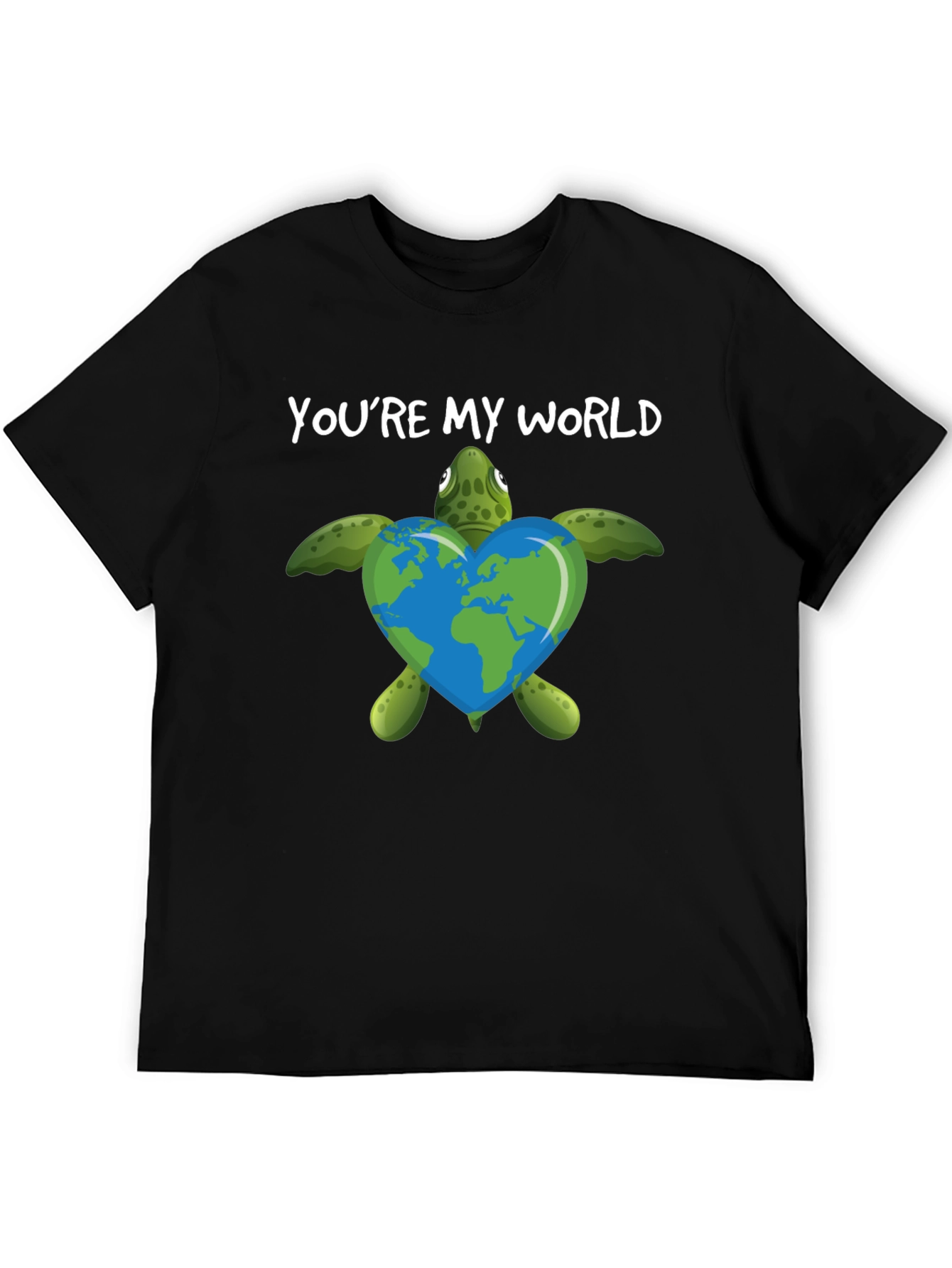 Camiseta Negra Youre My World Tortuga Ecológica
