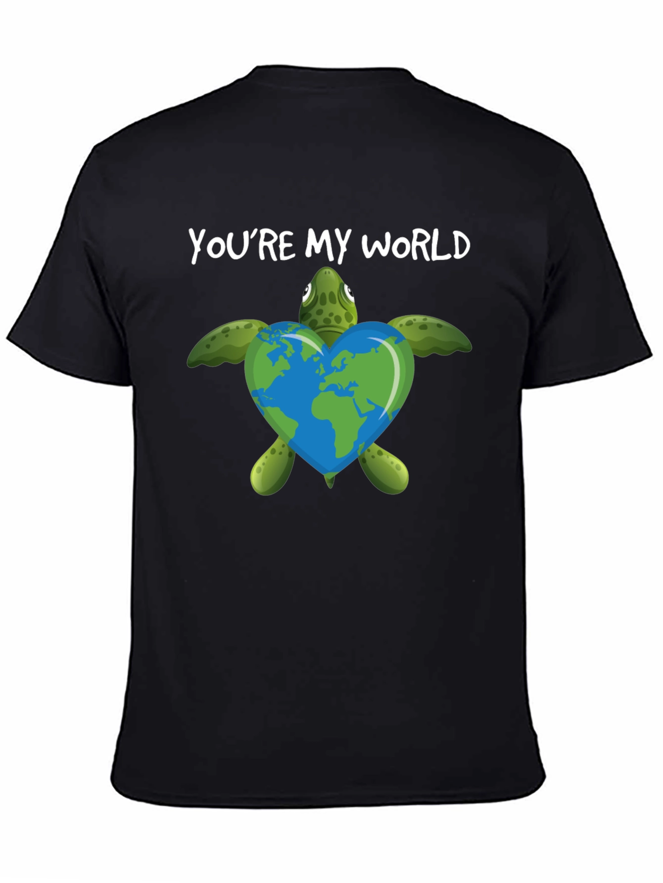 Camiseta Negra Youre My World Tortuga Ecológica