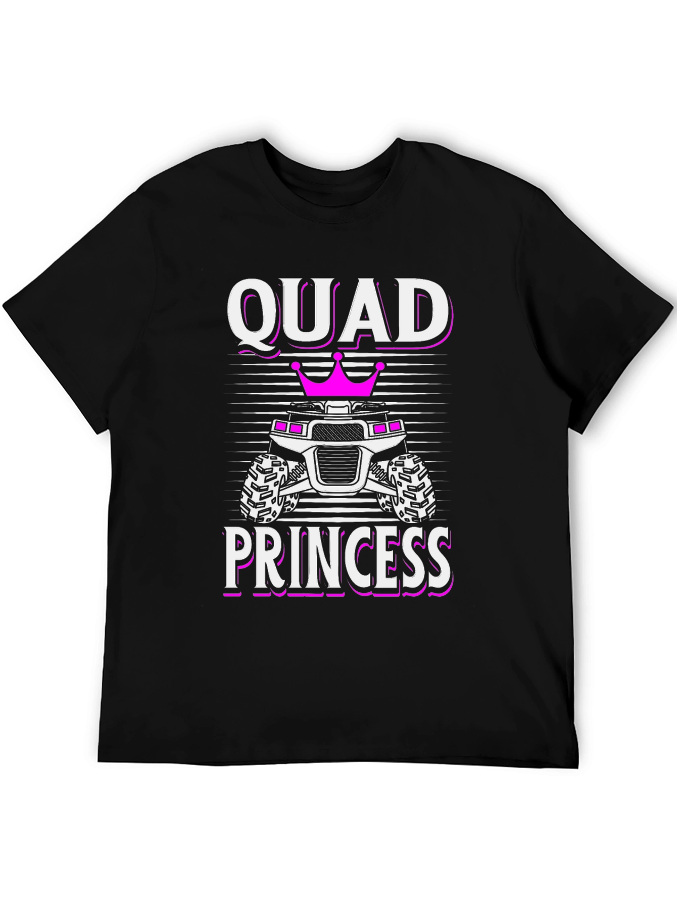 Camiseta Negra Quad Princess para Amantes de ATV