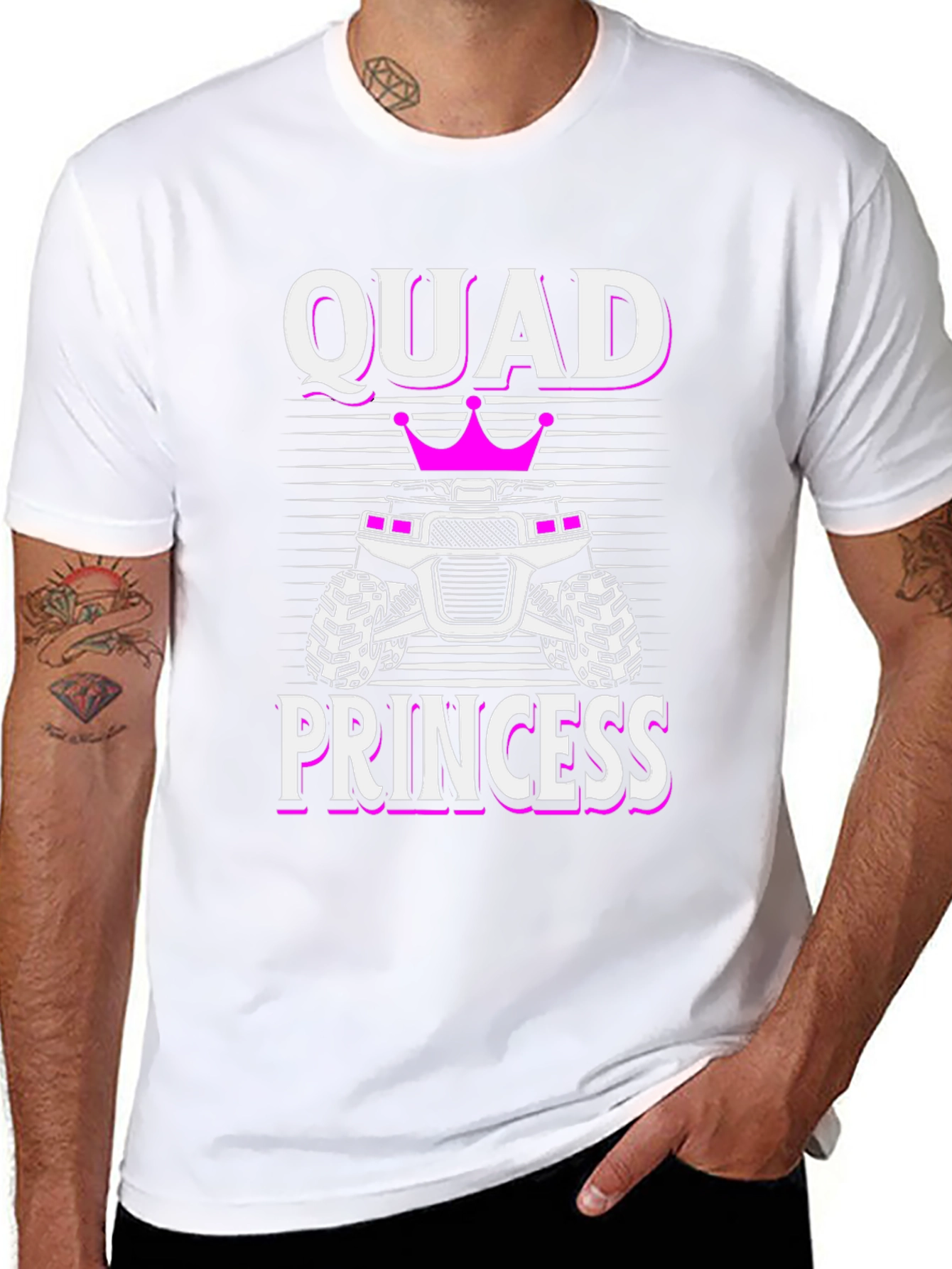 Camiseta Negra Quad Princess para Amantes de ATV