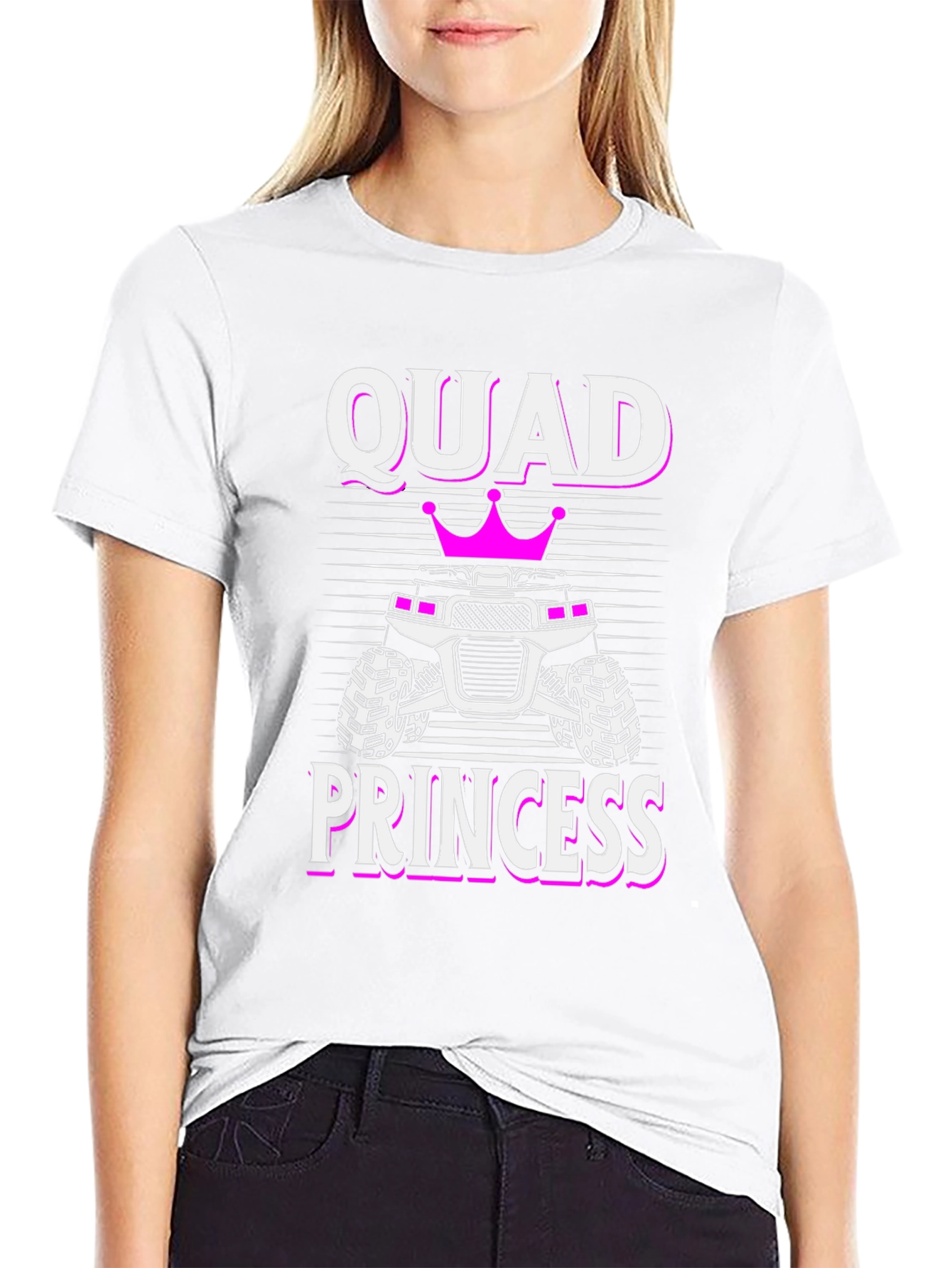 Camiseta Negra Quad Princess para Amantes de ATV