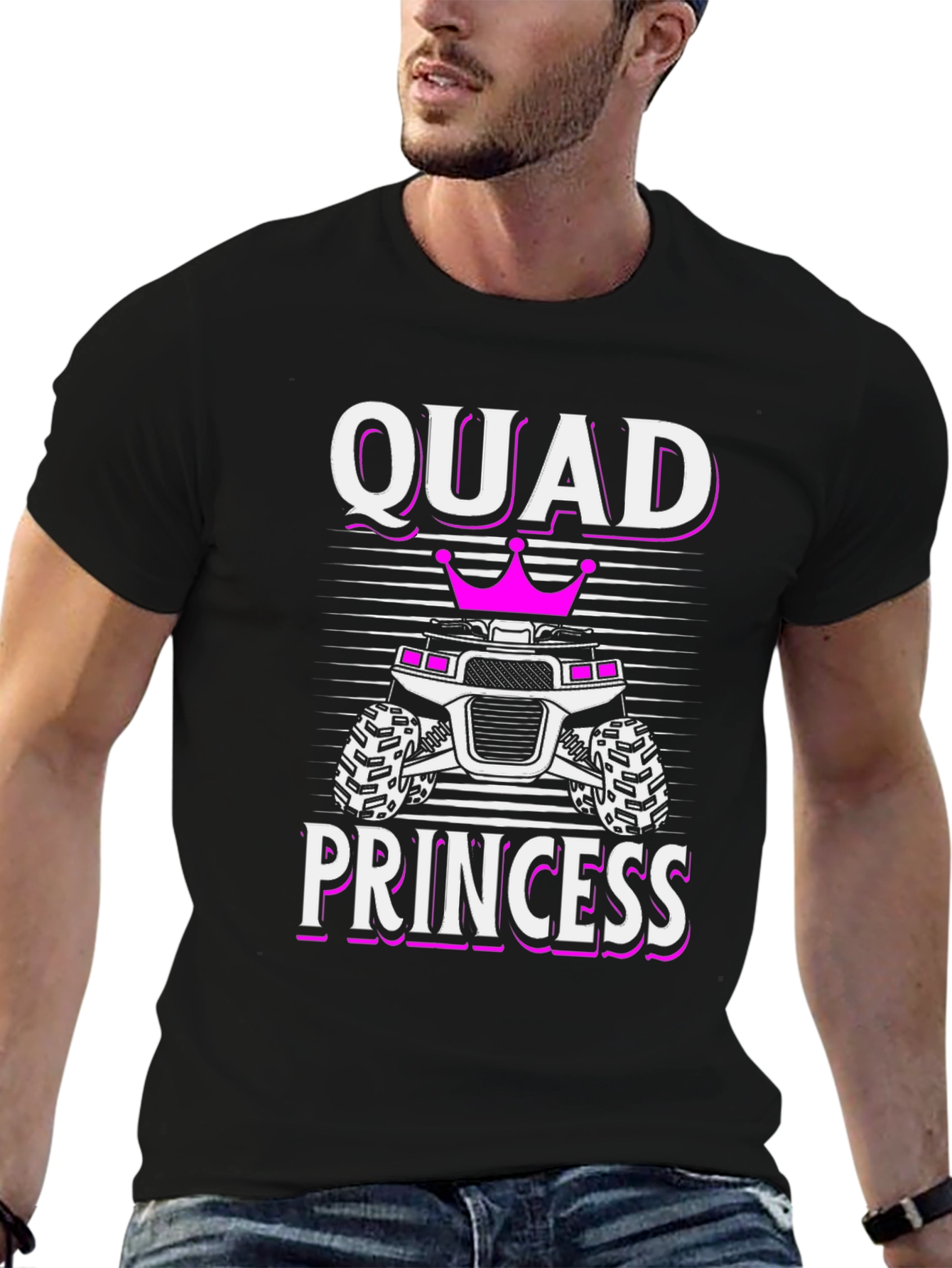 Camiseta Negra Quad Princess para Amantes de ATV