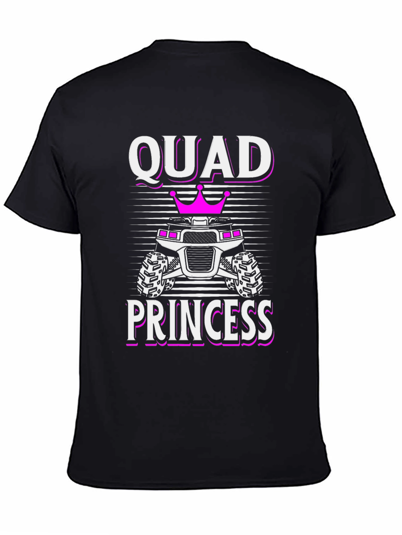 Camiseta Negra Quad Princess para Amantes de ATV