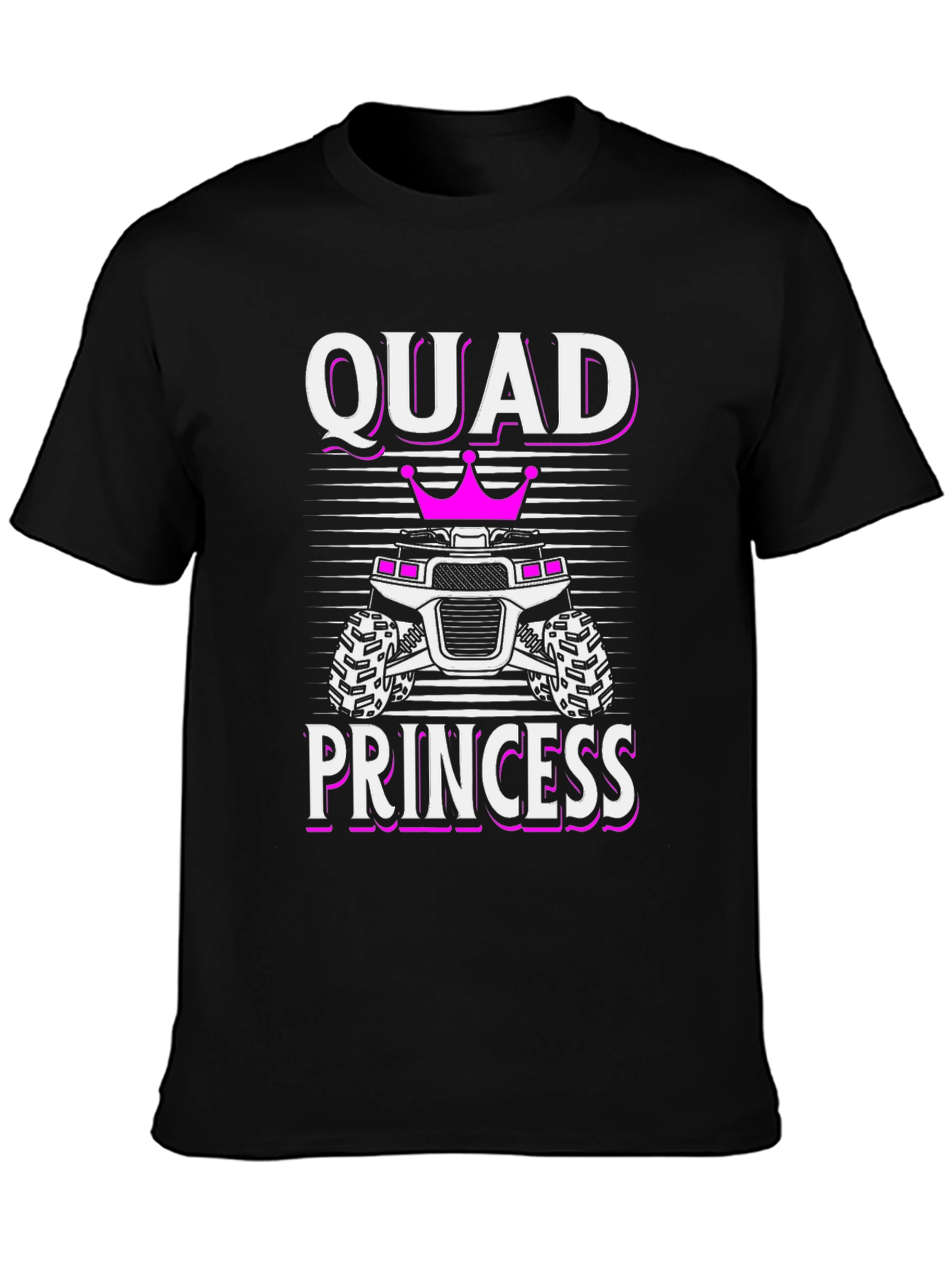 Camiseta Negra Quad Princess para Amantes de ATV