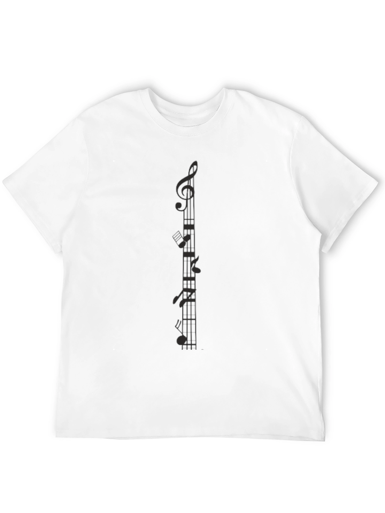 Camiseta Negra con Notas Musicales para Hombre