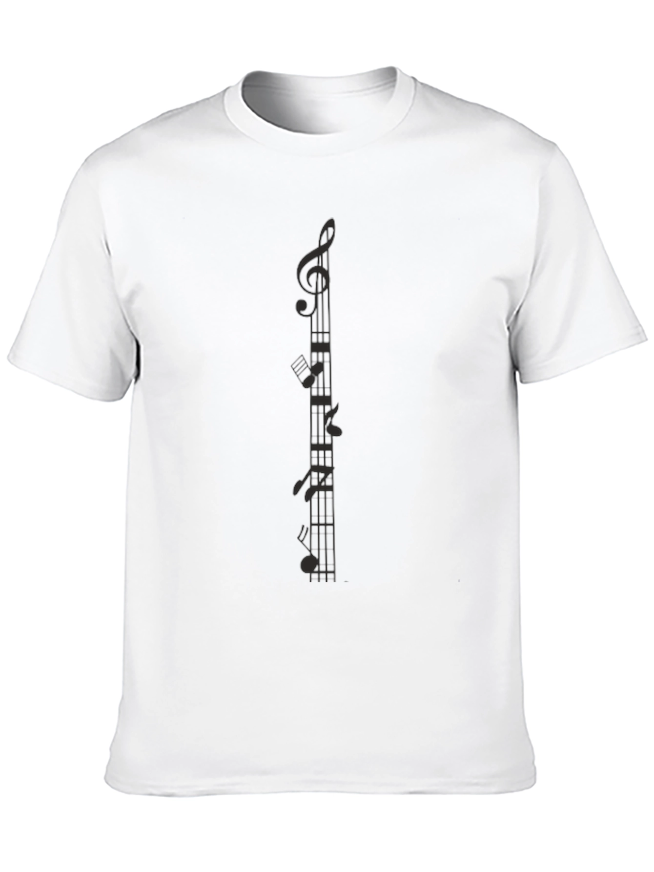 Camiseta Negra con Notas Musicales para Hombre