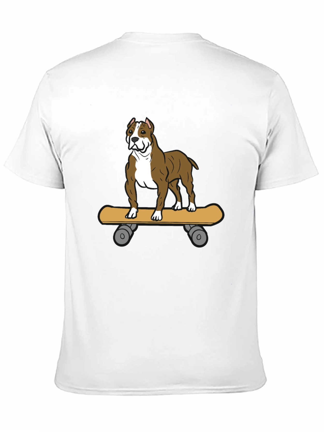 Camiseta Negra con Diseño de Perro Pitbull en Skate