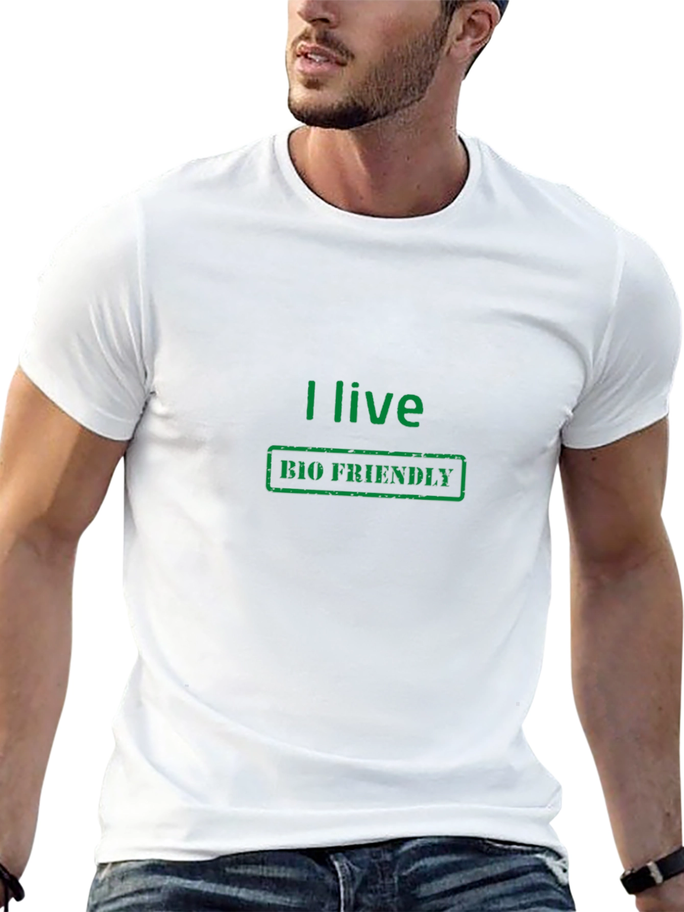Camiseta Negra Ecológica I Live Bio Friendly