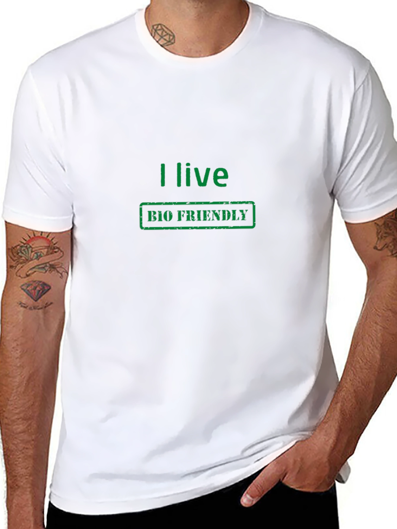 Camiseta Negra Ecológica I Live Bio Friendly