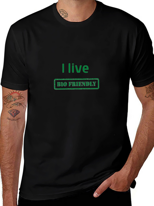 Camiseta Negra Ecológica I Live Bio Friendly