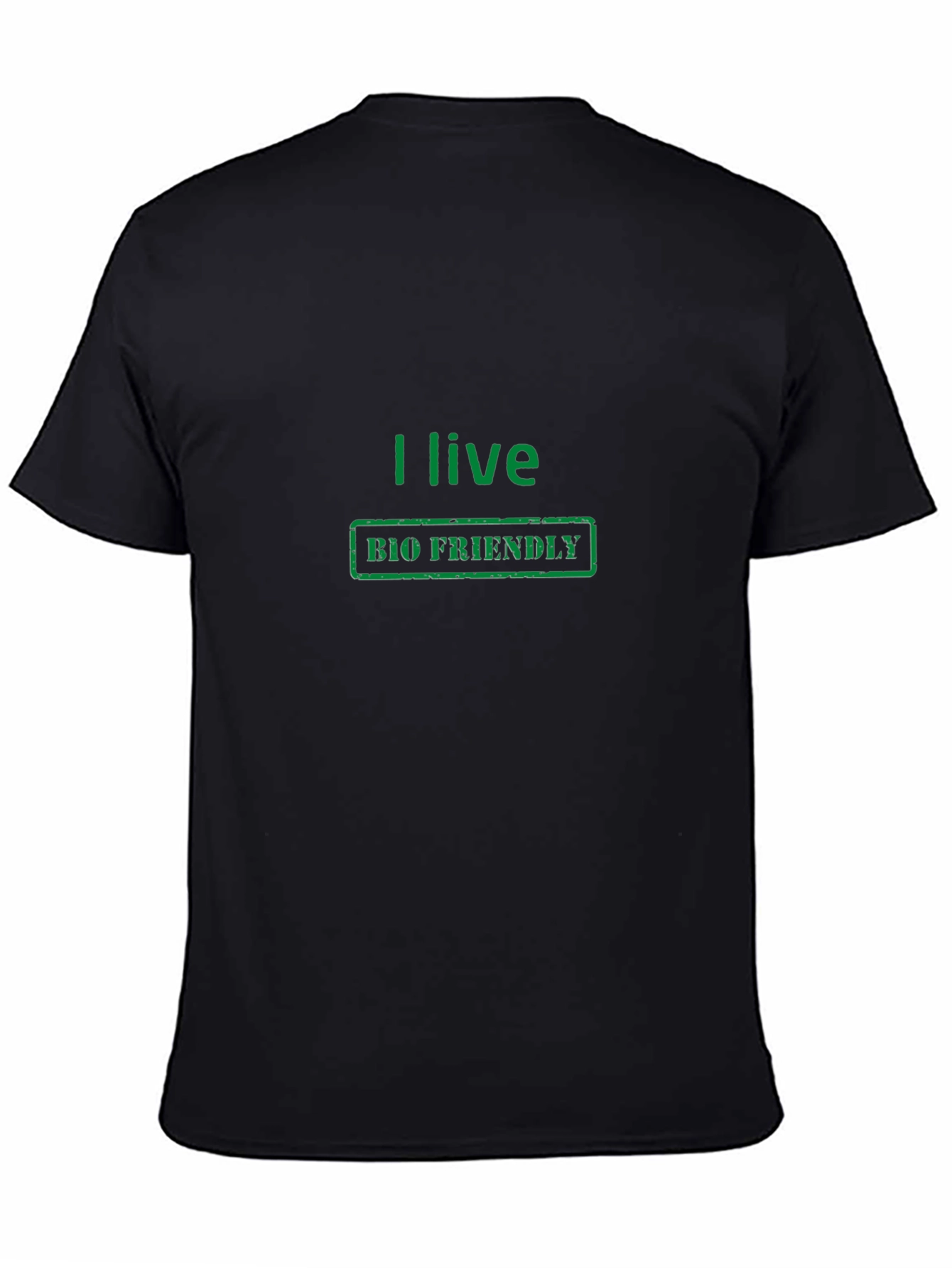 Camiseta Negra Ecológica I Live Bio Friendly