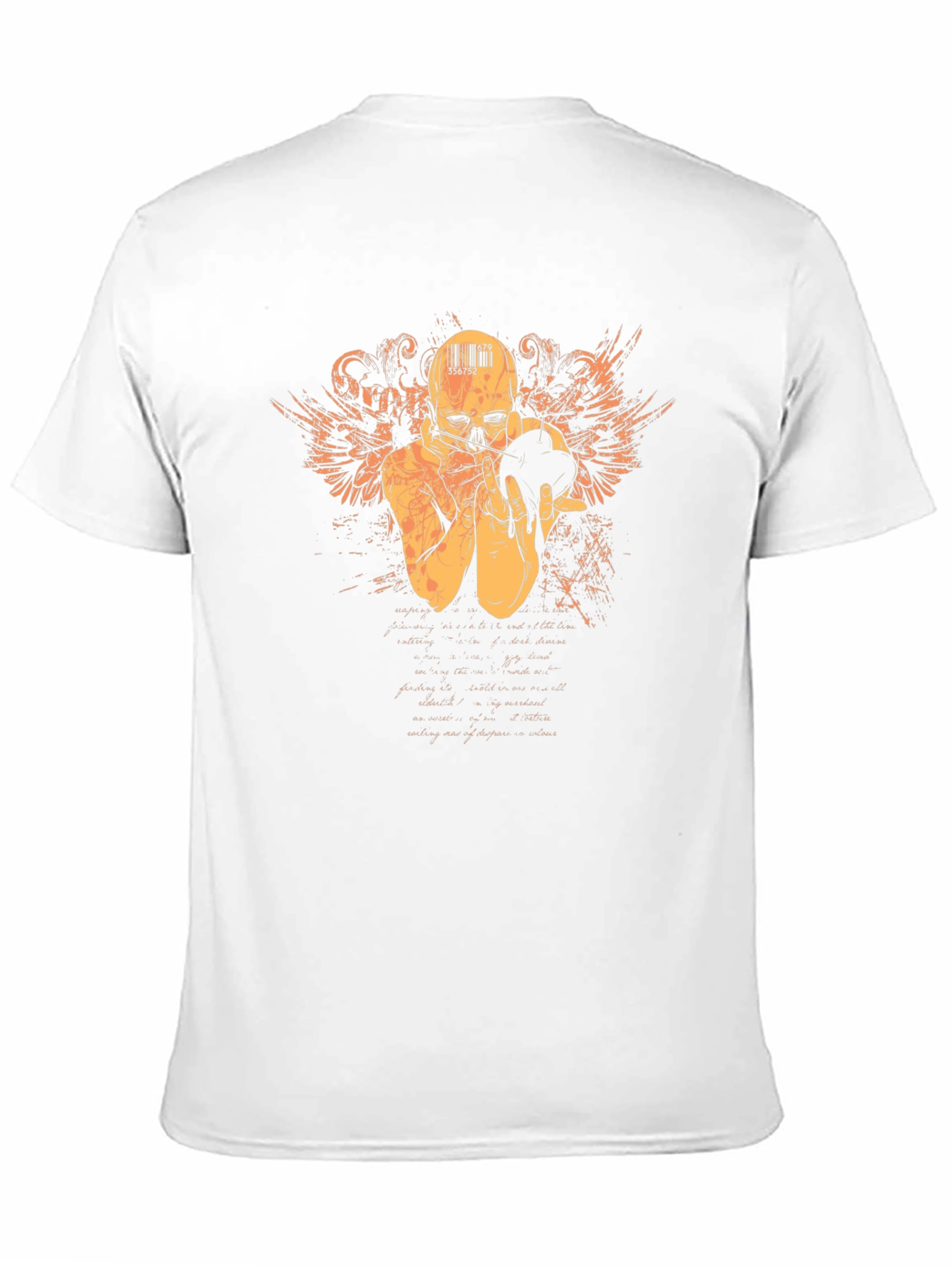 Camiseta Negra con Diseño de Cráneo y Alas