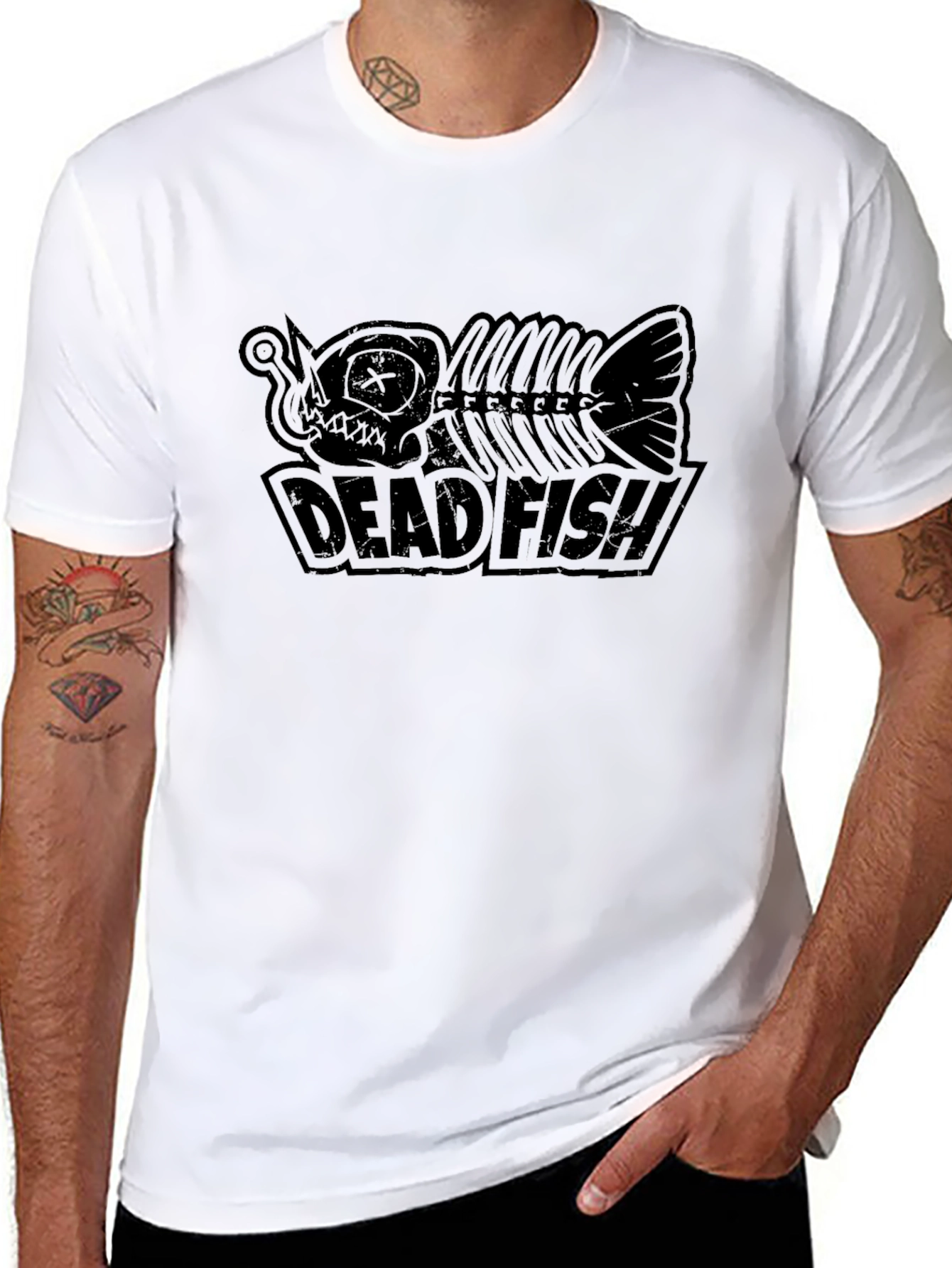 Camiseta Negra Dead Fish Estilo Urbano