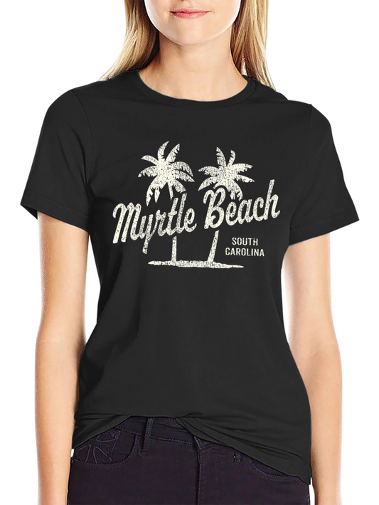 Camiseta Negra Myrtle Beach Estilo Vintage