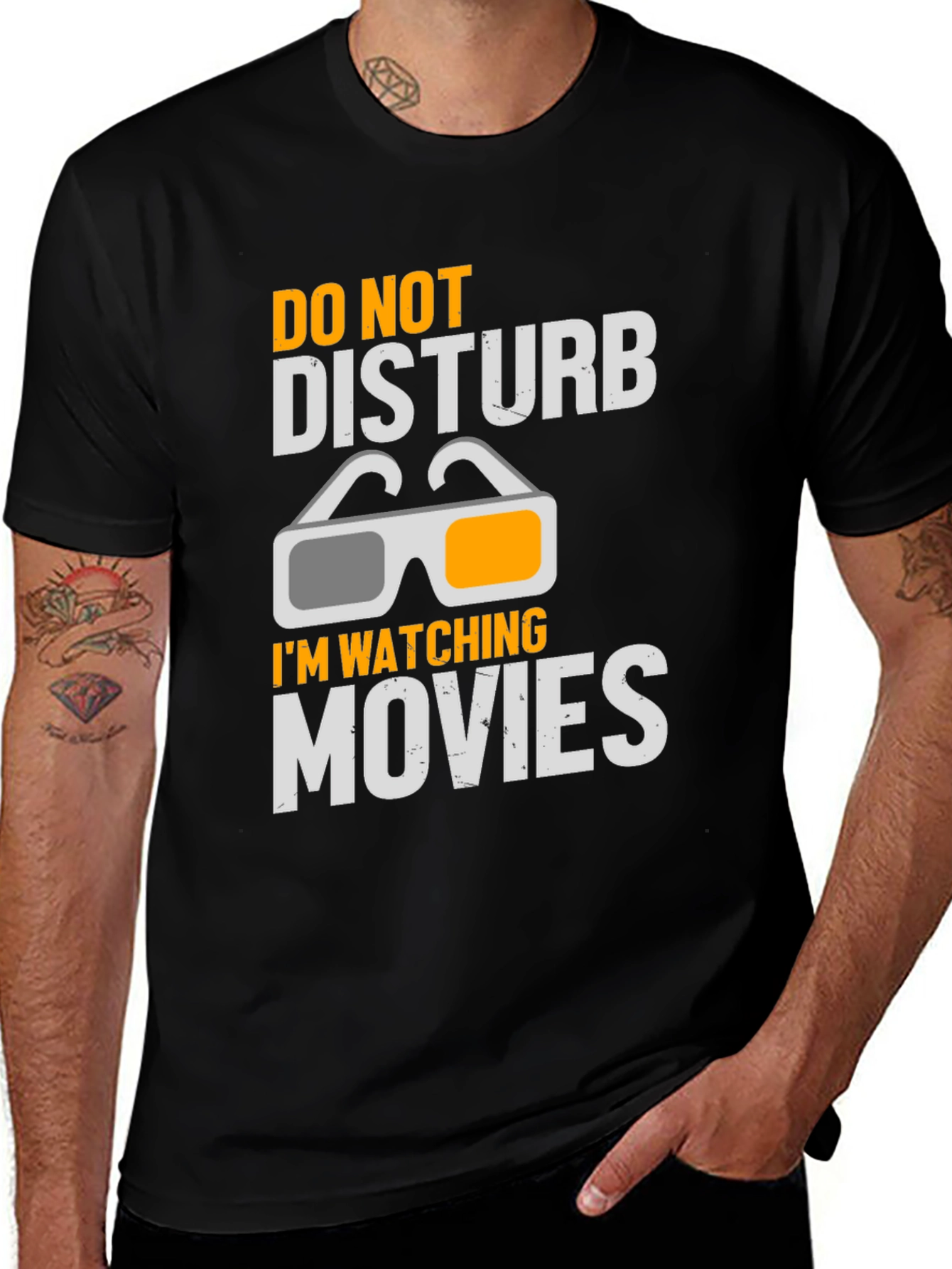 Camiseta Negra No Molestar Estoy Viendo Películas