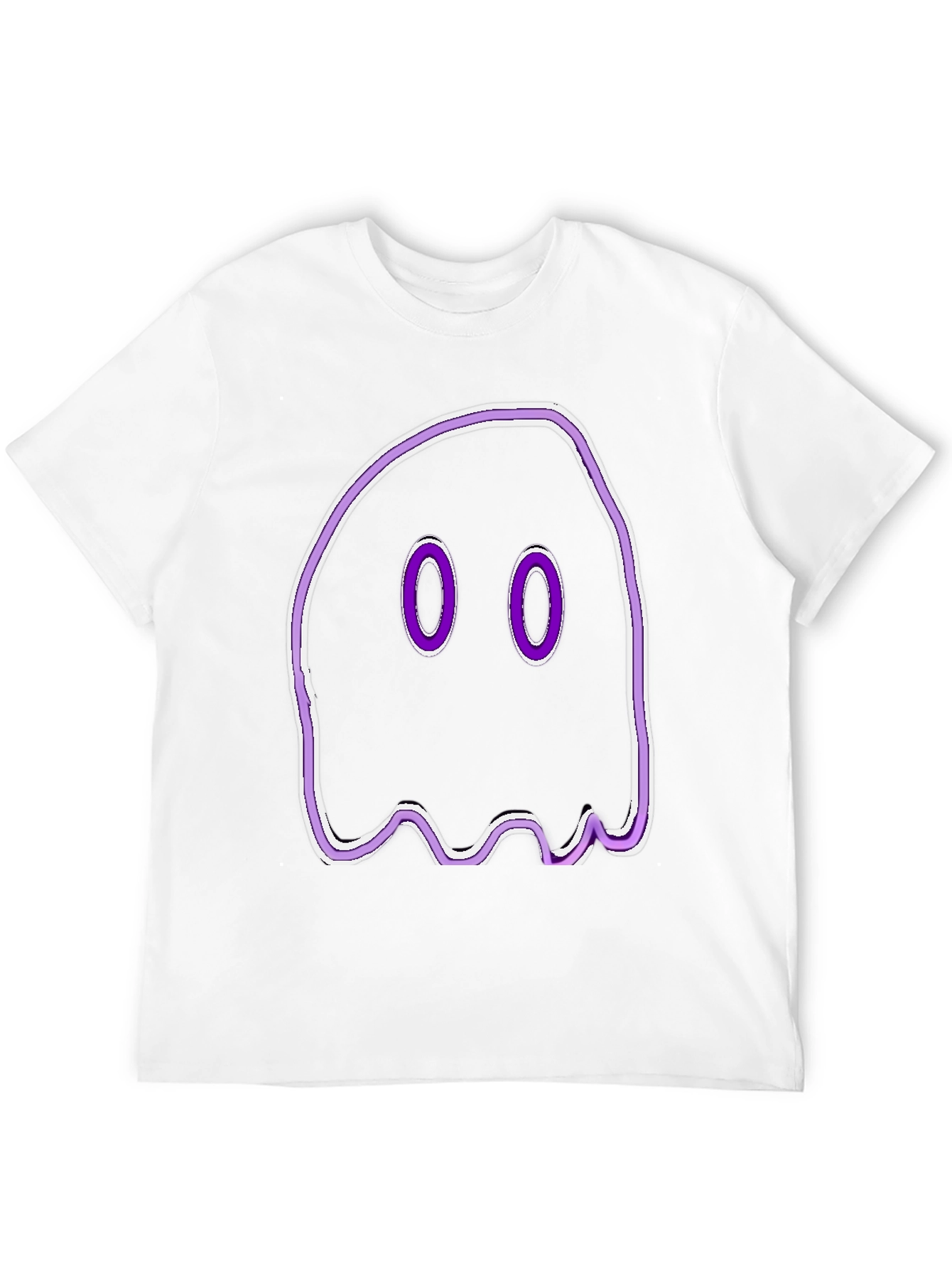 Camiseta Negra con Diseño de Fantasma Morado