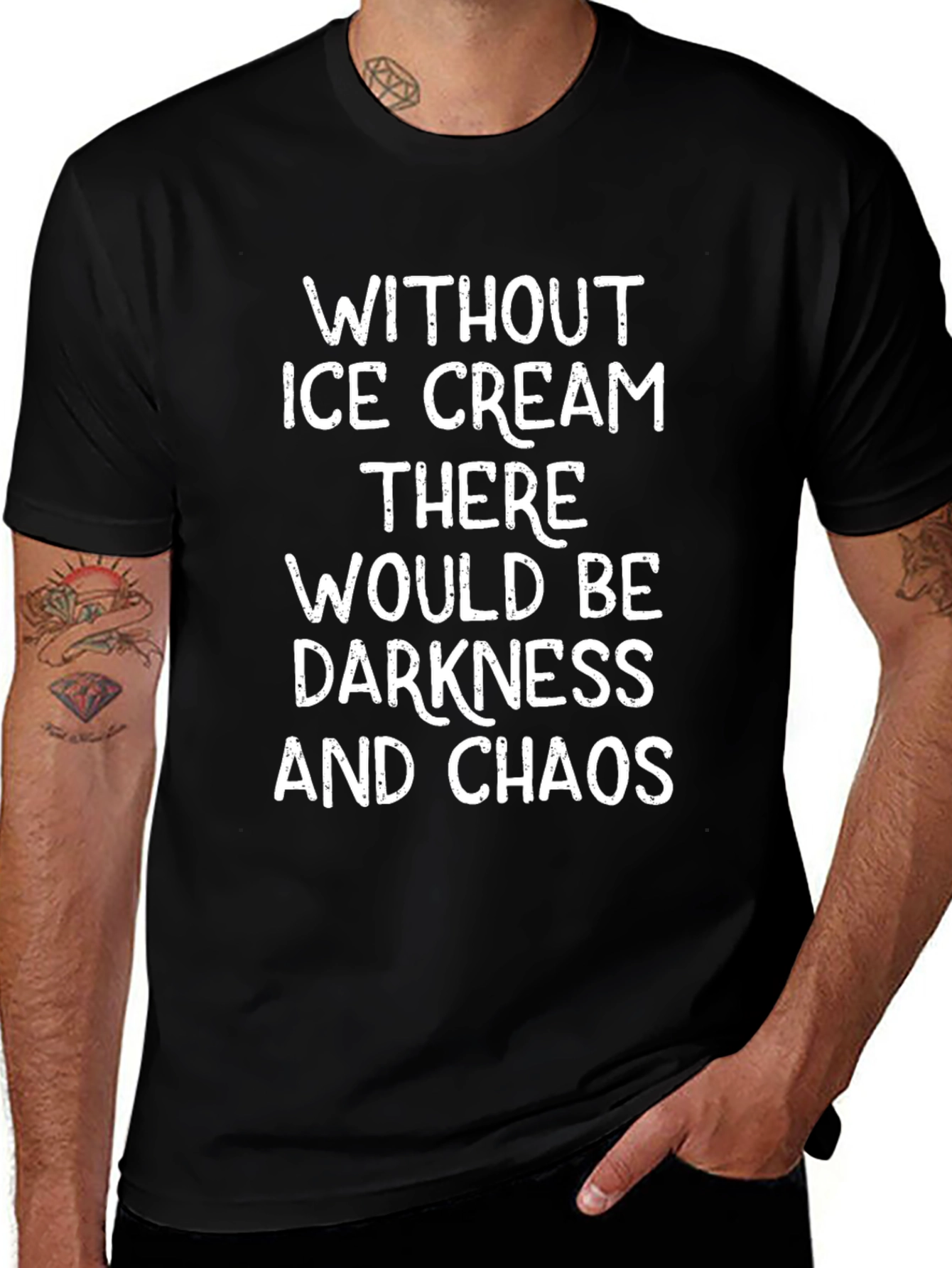 Camiseta Negra: Sin Helado Oscuridad y Caos