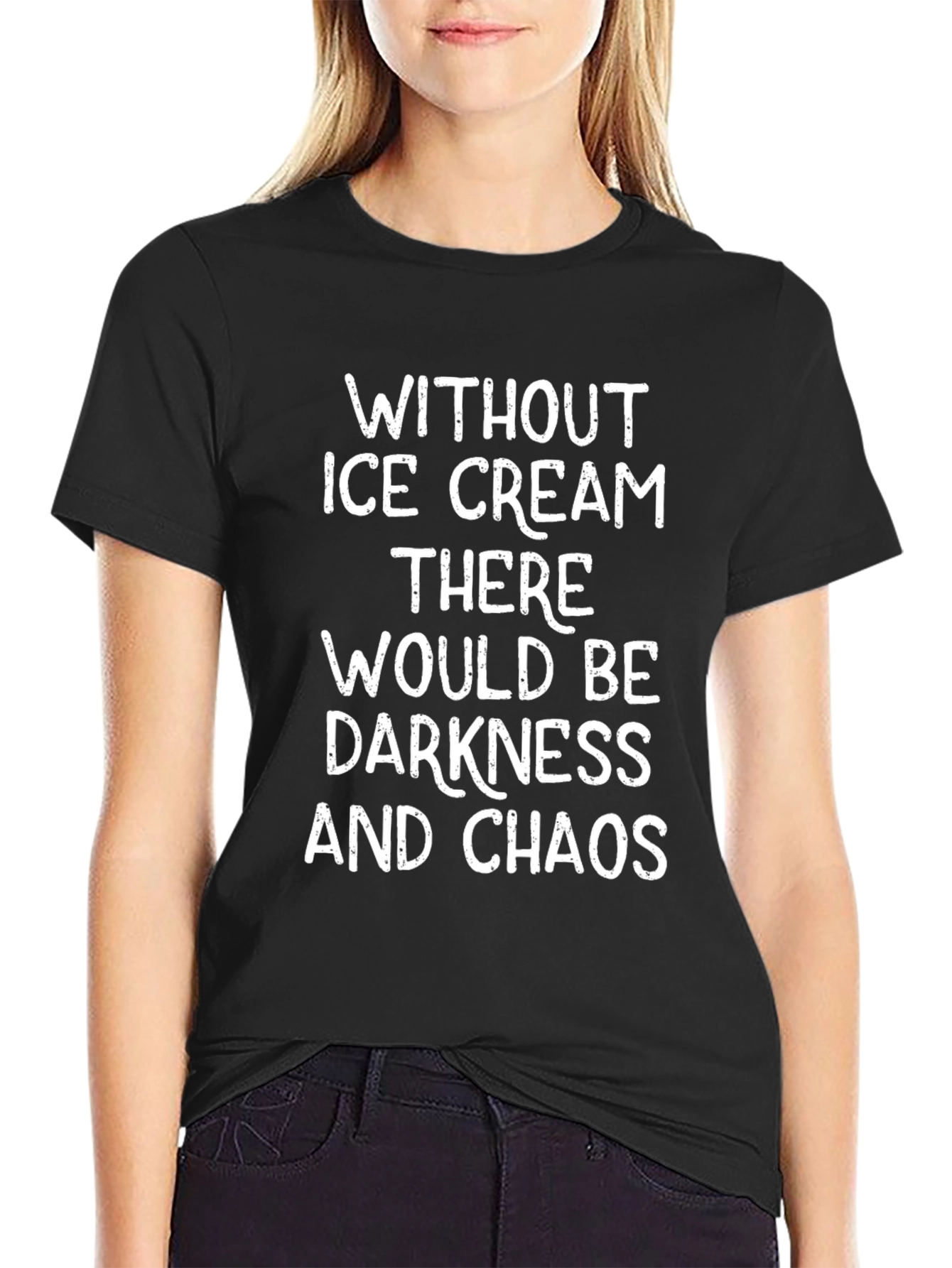 Camiseta Negra: Sin Helado Oscuridad y Caos