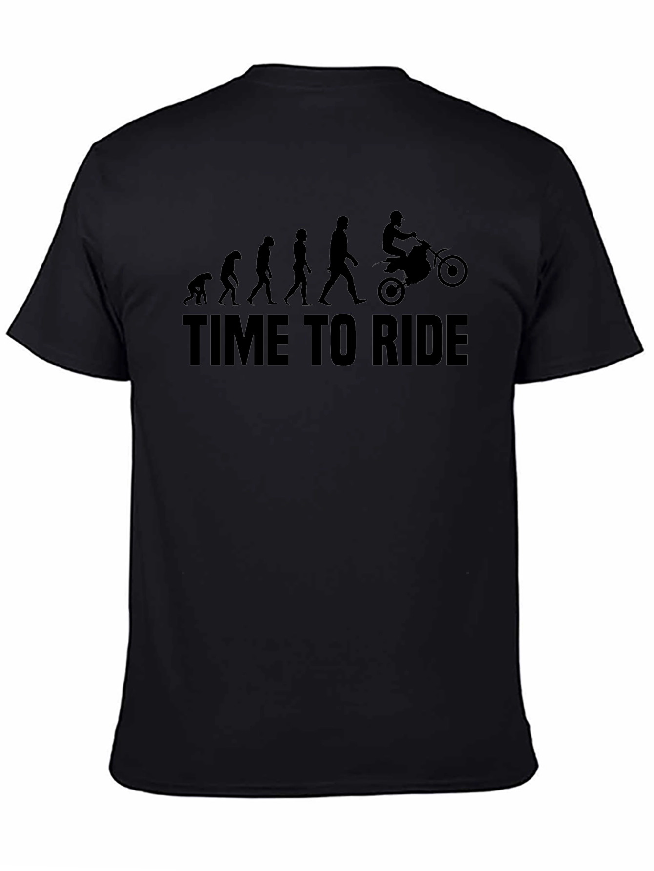 Camiseta Negra Time To Ride Evolución Motociclismo