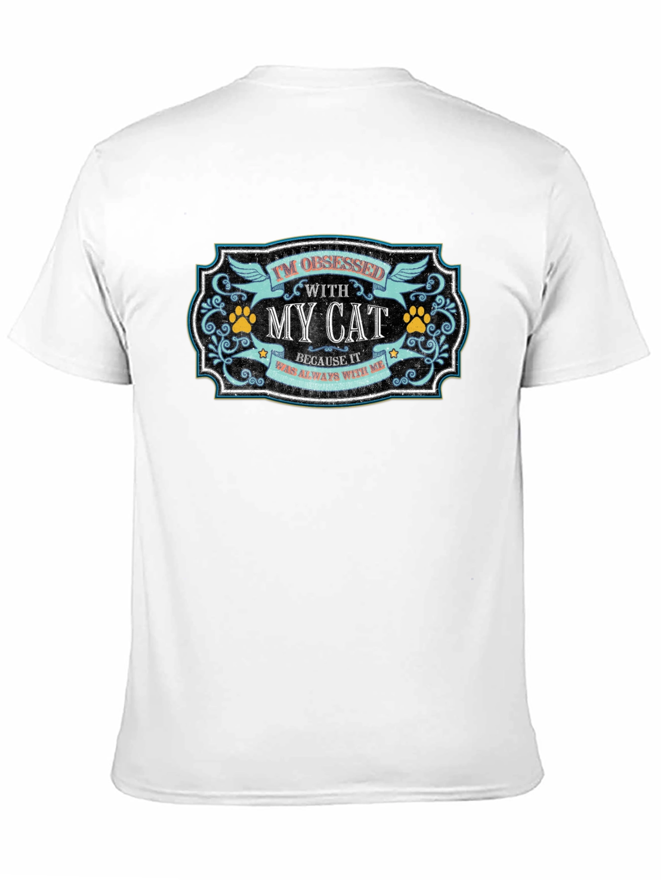 Camiseta Negra Obsesionado con Mi Gato