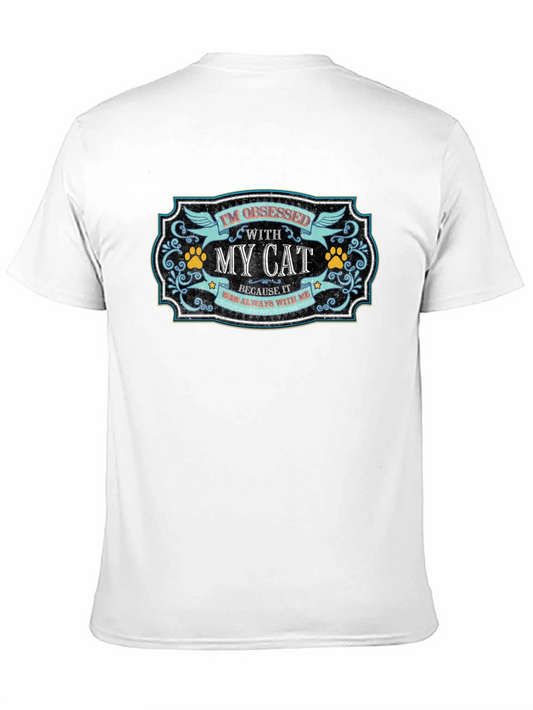 Camiseta Negra Obsesionado con Mi Gato
