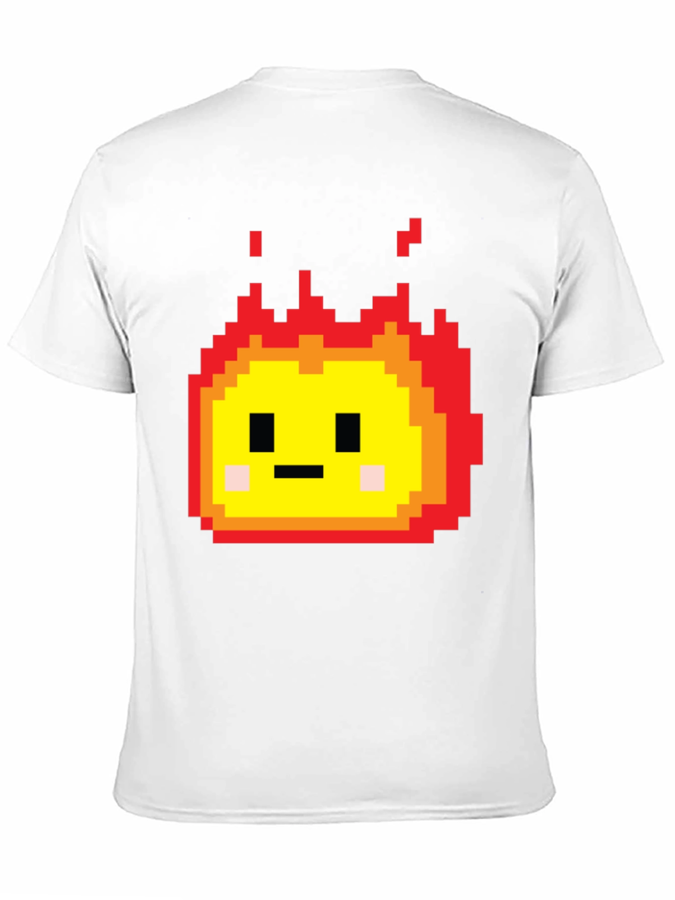 Camiseta Negra con Diseño Pixel de Fuego
