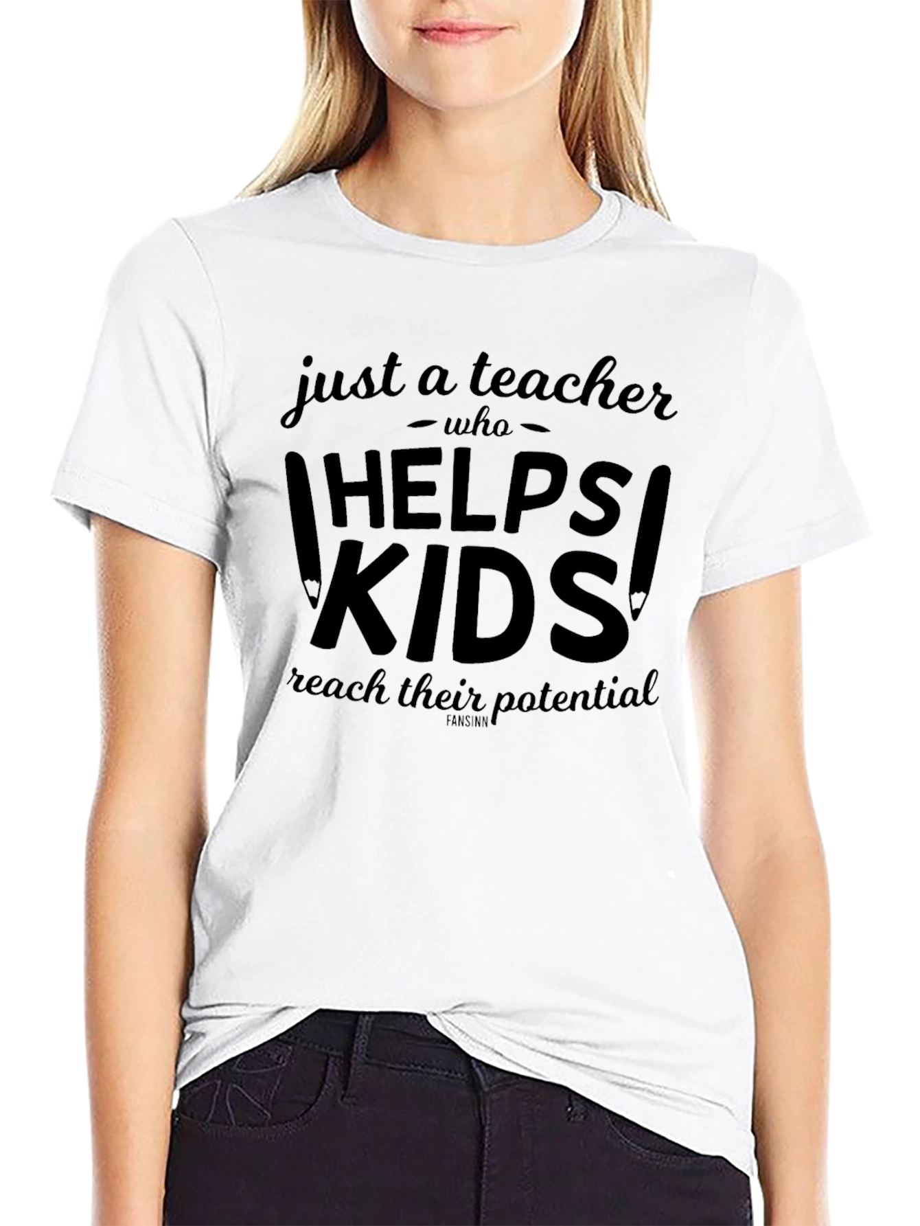 Camiseta Negra Just a Teacher Who Helps Kids