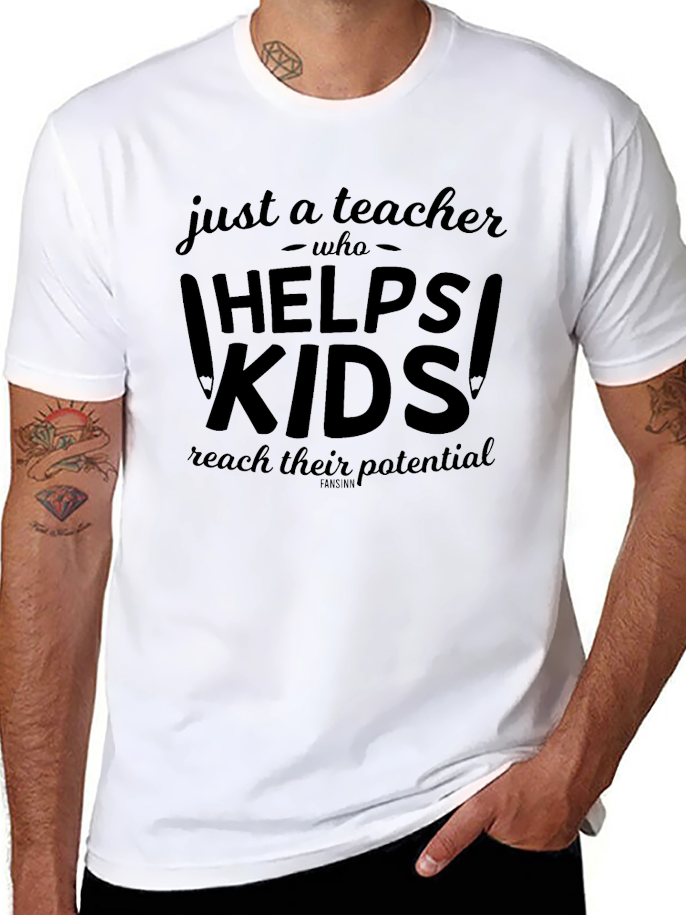 Camiseta Negra Just a Teacher Who Helps Kids
