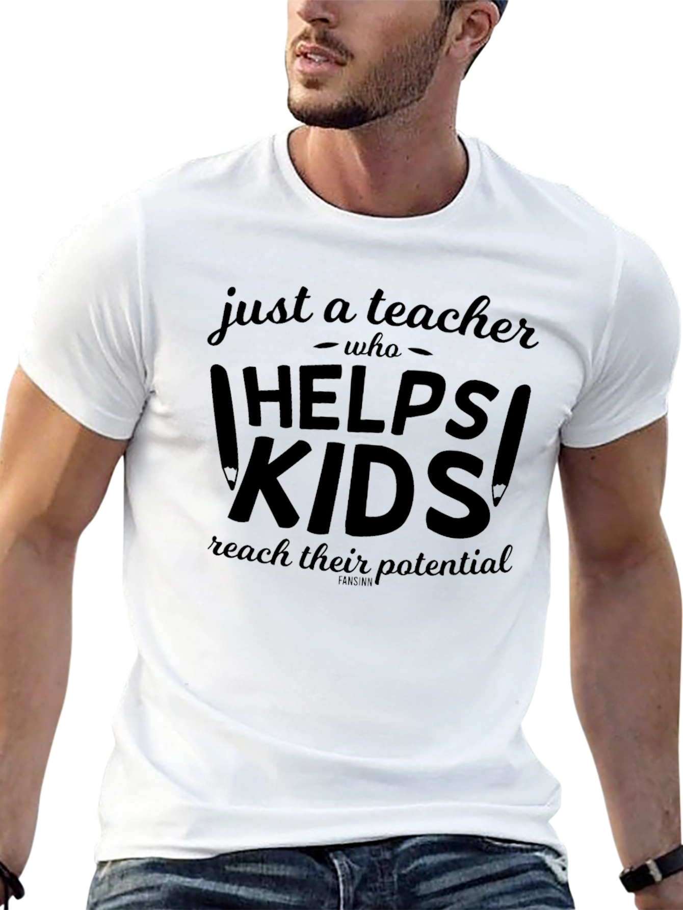 Camiseta Negra Just a Teacher Who Helps Kids
