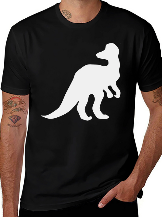 Camiseta Hombre Negra Estampado Dinosaurio