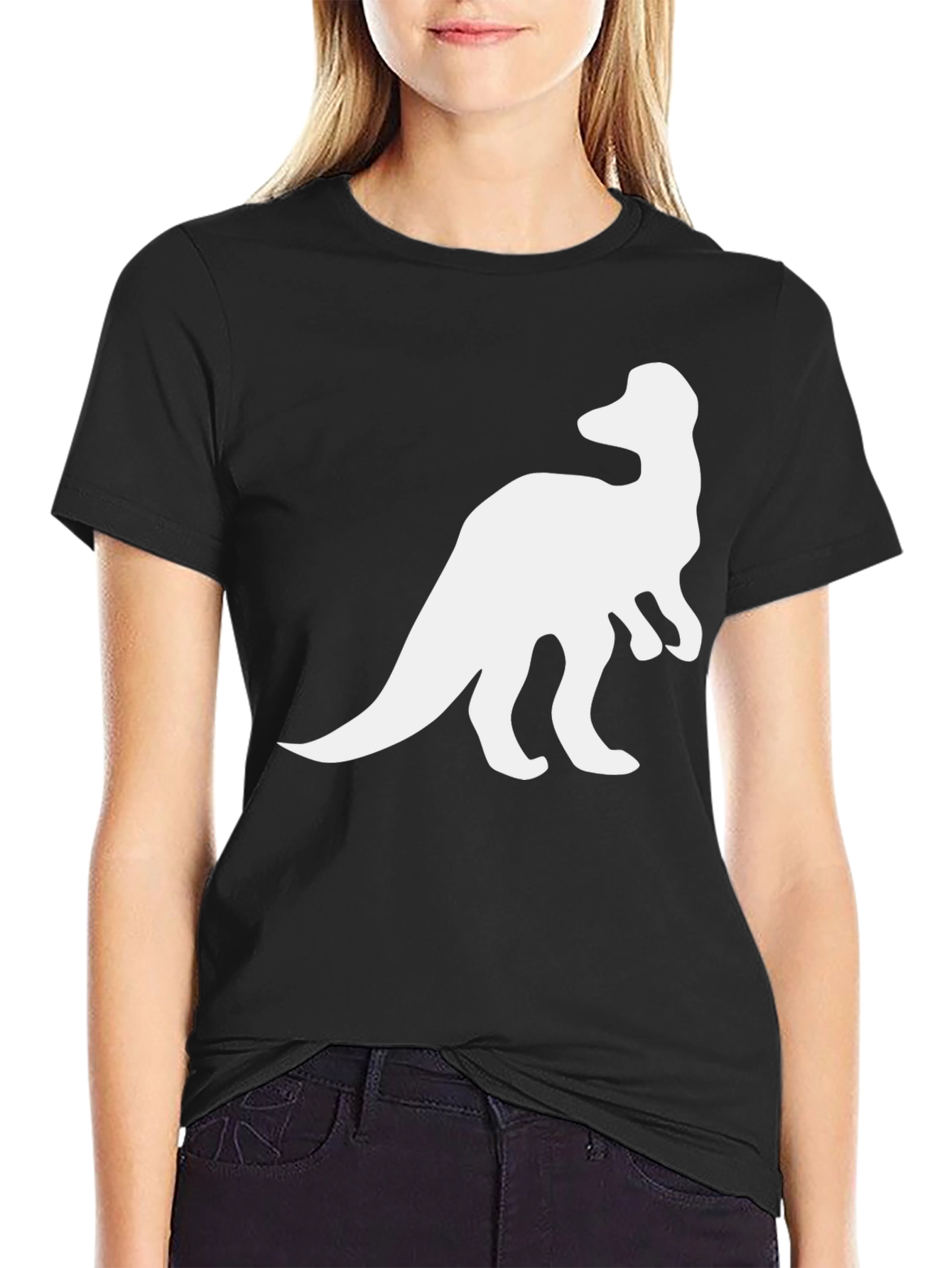 Camiseta Hombre Negra Estampado Dinosaurio