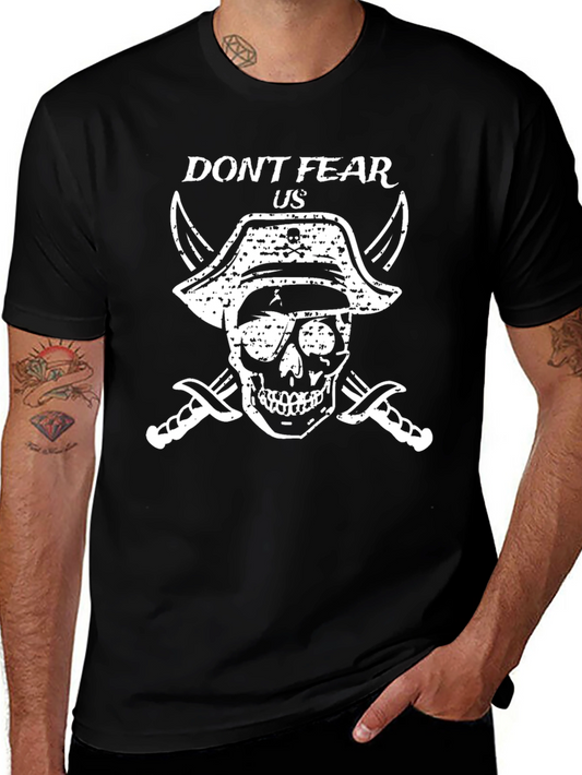 Camiseta Negra con Diseño de Calavera Pirata