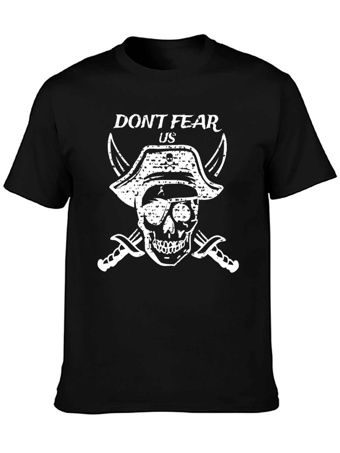 Camiseta Negra con Diseño de Calavera Pirata