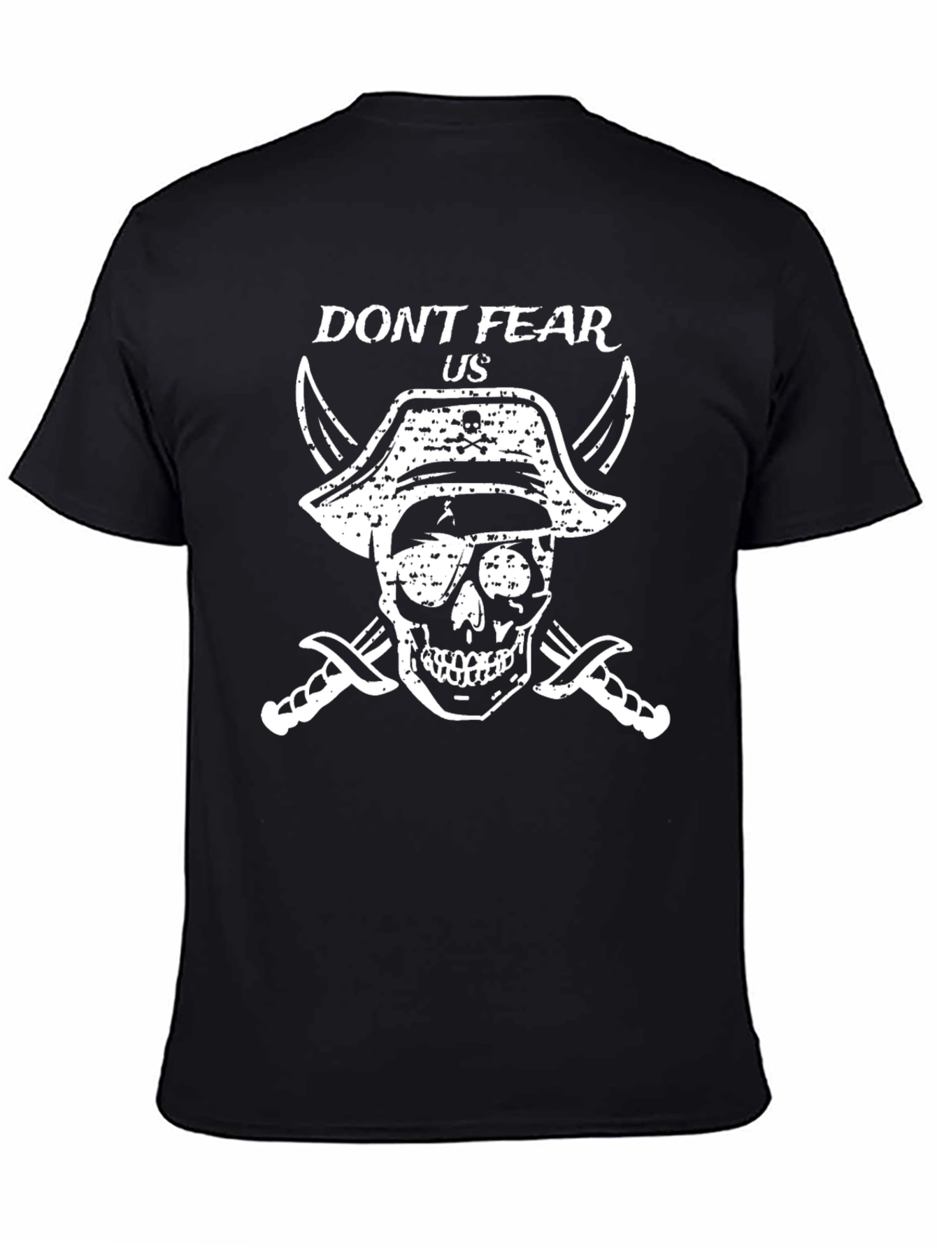 Camiseta Negra con Diseño de Calavera Pirata
