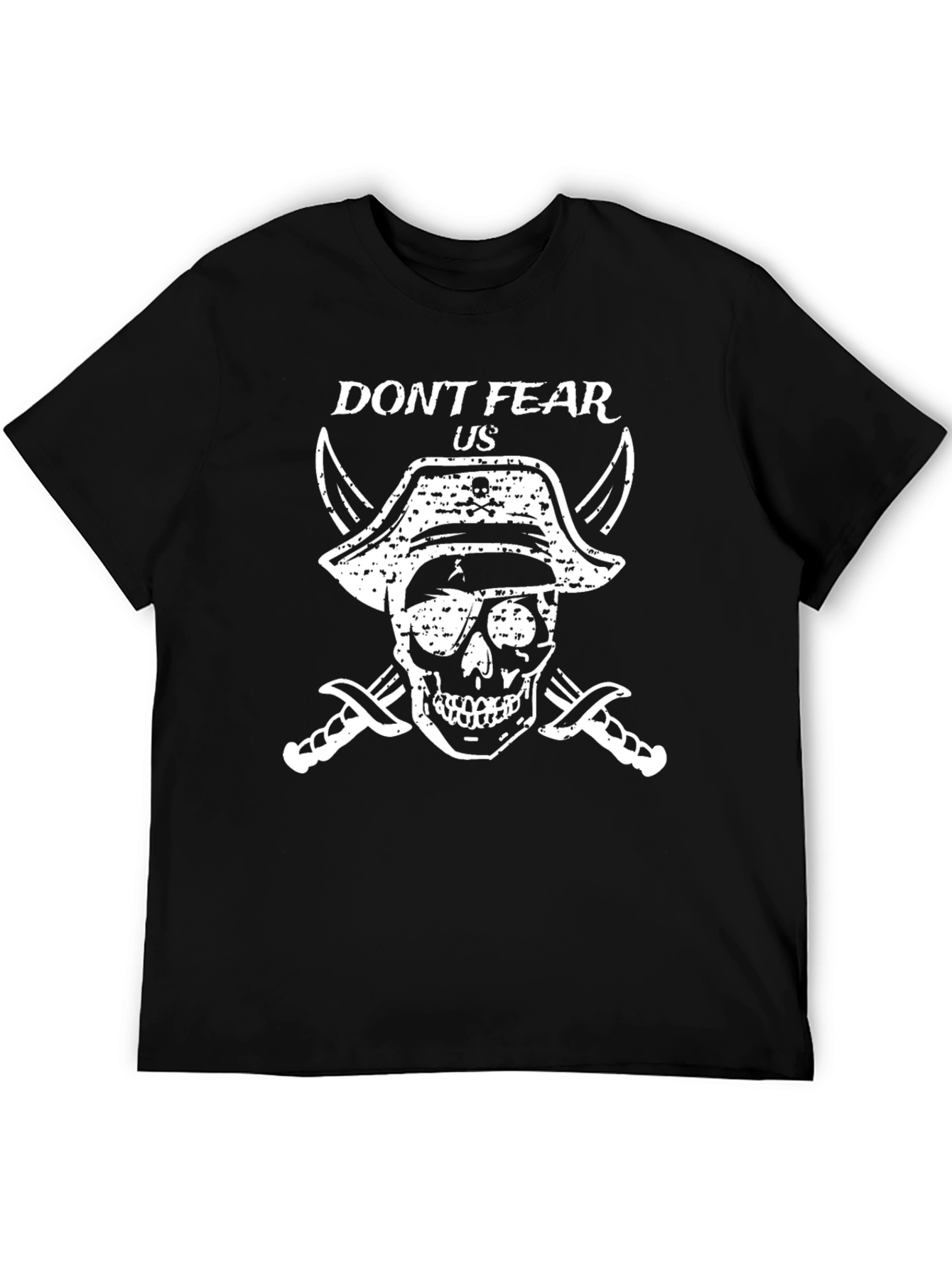 Camiseta Negra con Diseño de Calavera Pirata