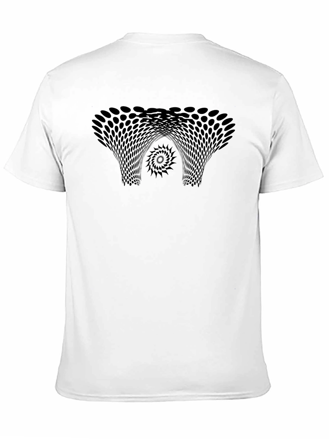 Camiseta Negra con Diseño Abstracto Hipnótico