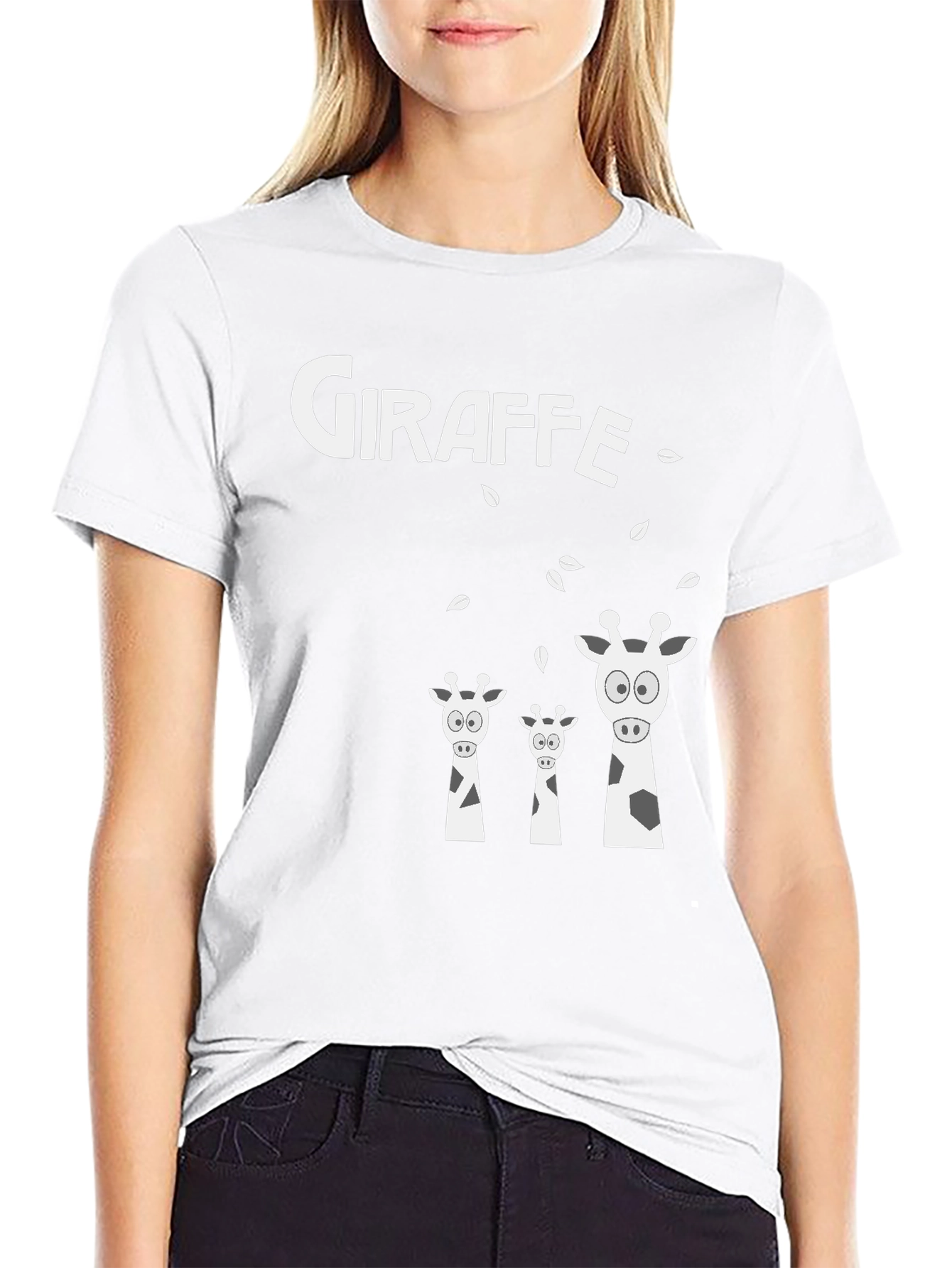 Camiseta Negra de Jirafas Divertida y Original