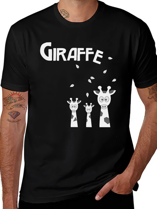 Camiseta Negra de Jirafas Divertida y Original
