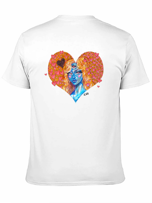 Camiseta Negra con Diseño de Corazón Místico