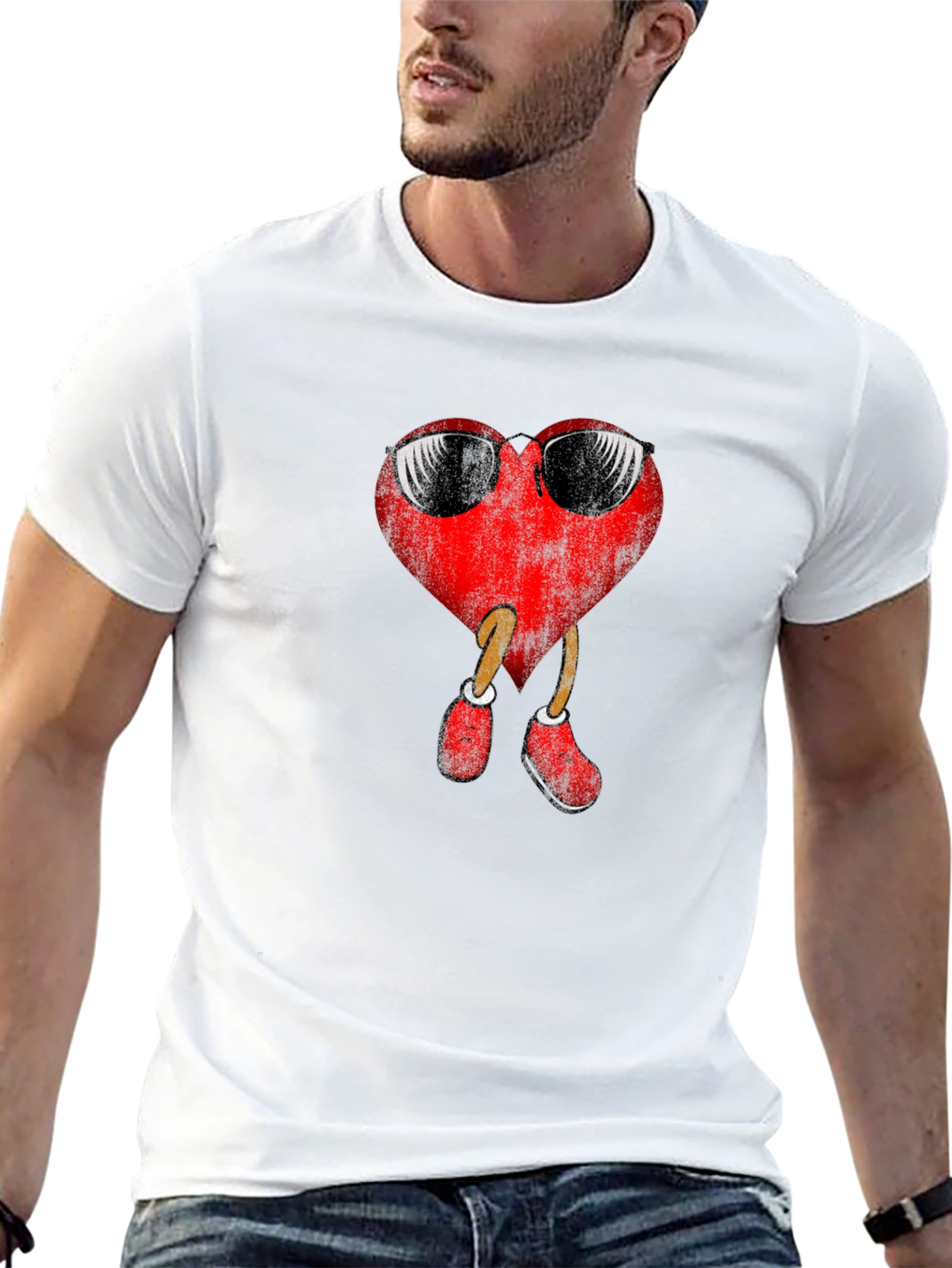 Camiseta Negra con Corazón Cool