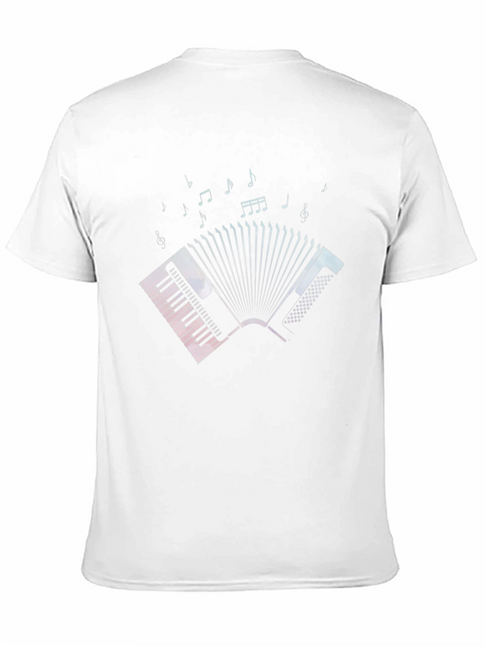 Camiseta Negra con Diseño de Acordeón Musical