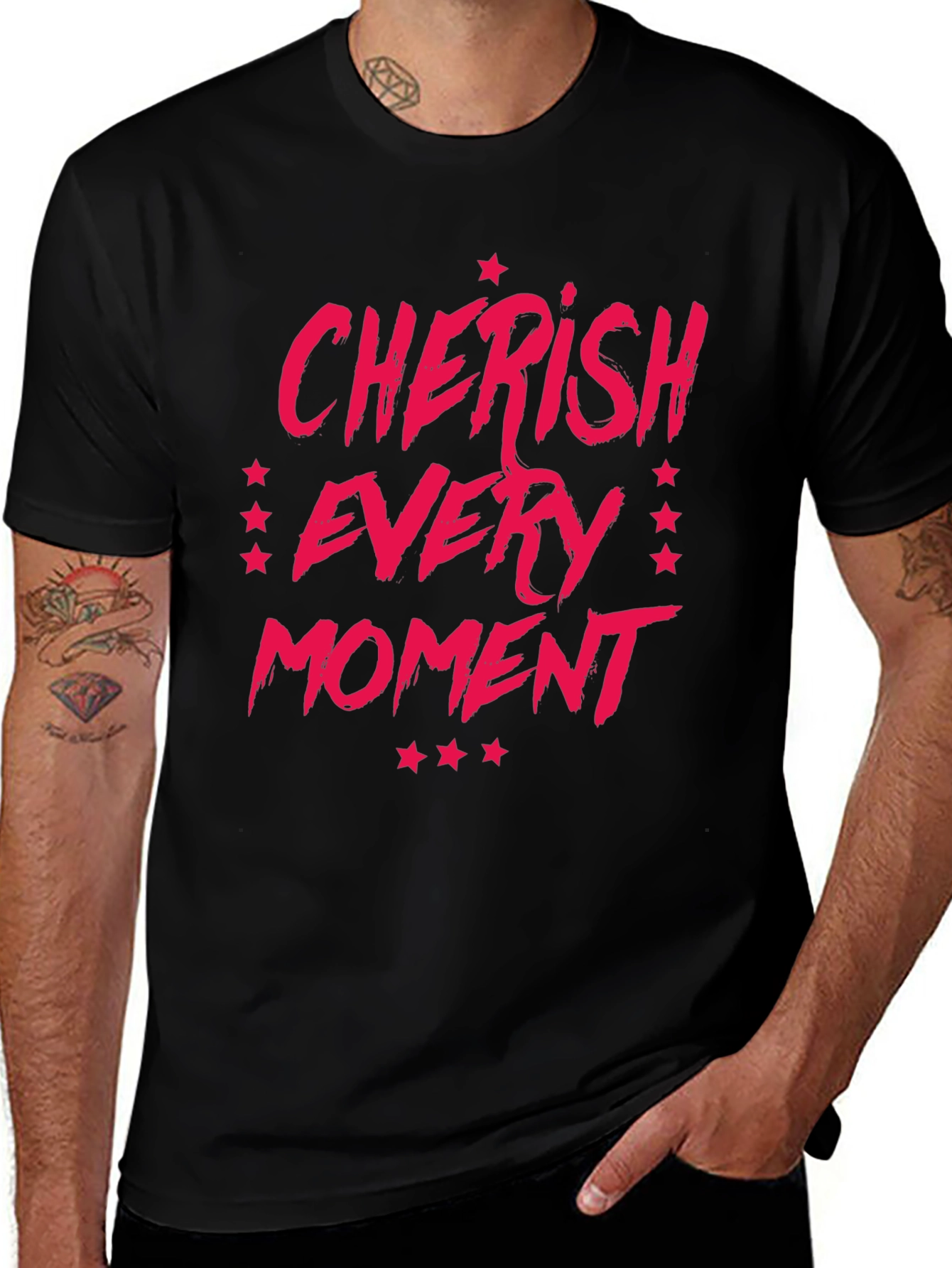 Camiseta Negra Cherish Every Moment