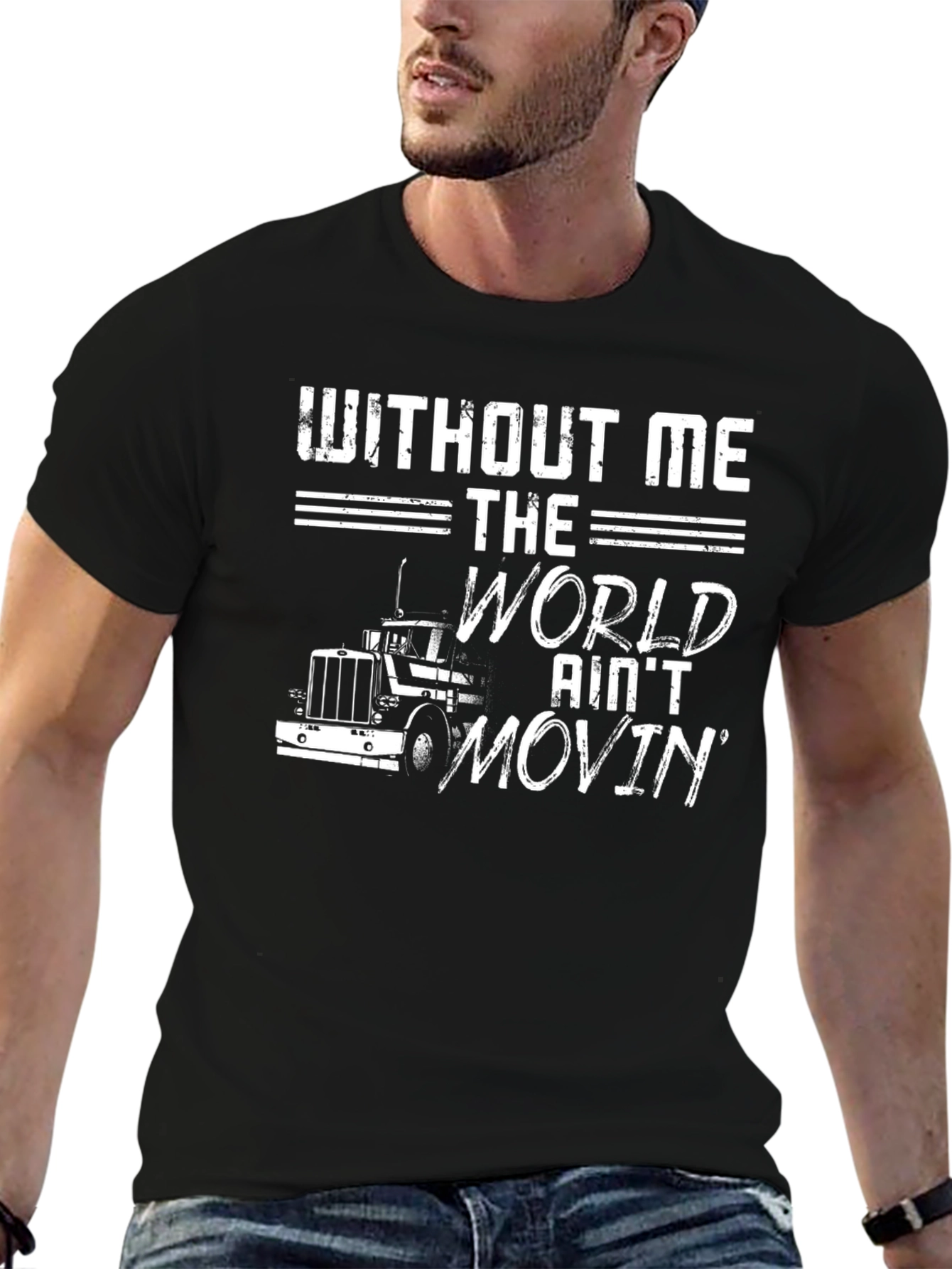 Camiseta Negra Without Me para Amantes del Transporte