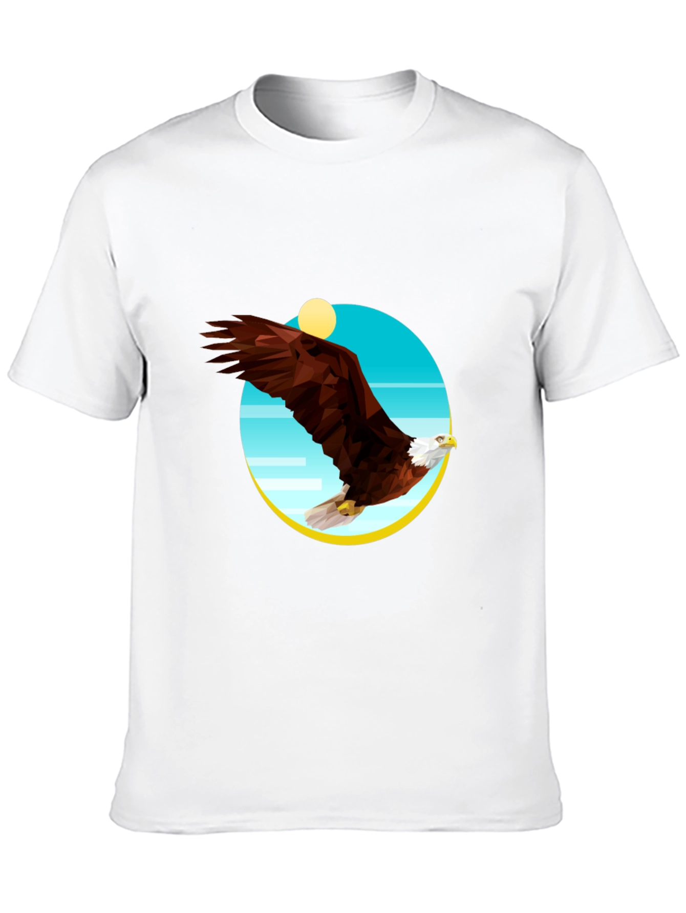 Camiseta Negra Hombre Águila Geométrica