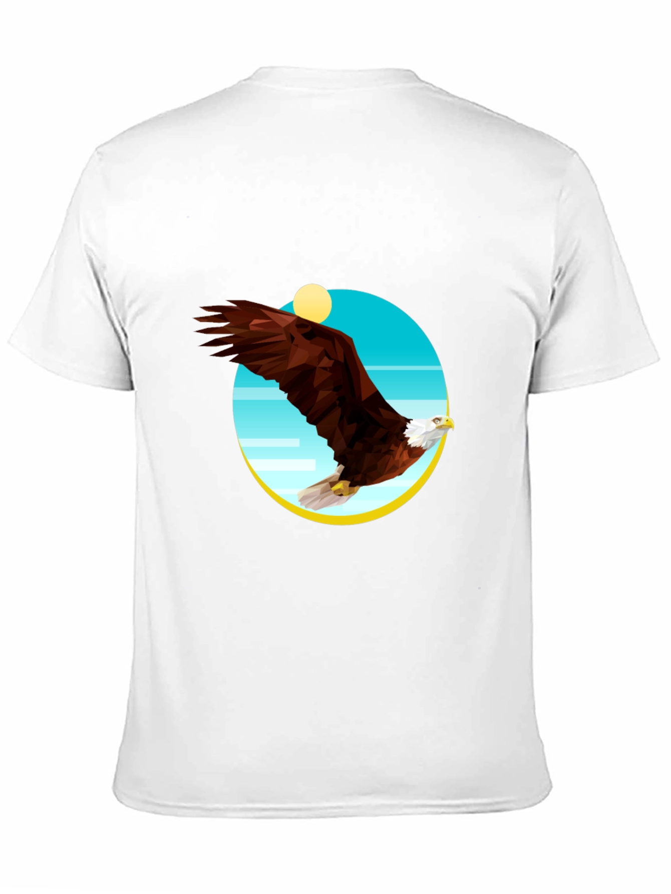 Camiseta Negra Hombre Águila Geométrica