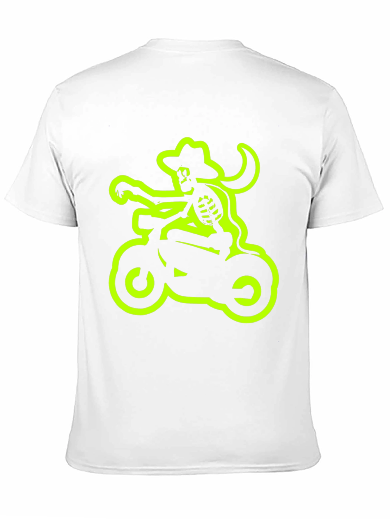 Camiseta Negra con Esqueleto Motero Neón