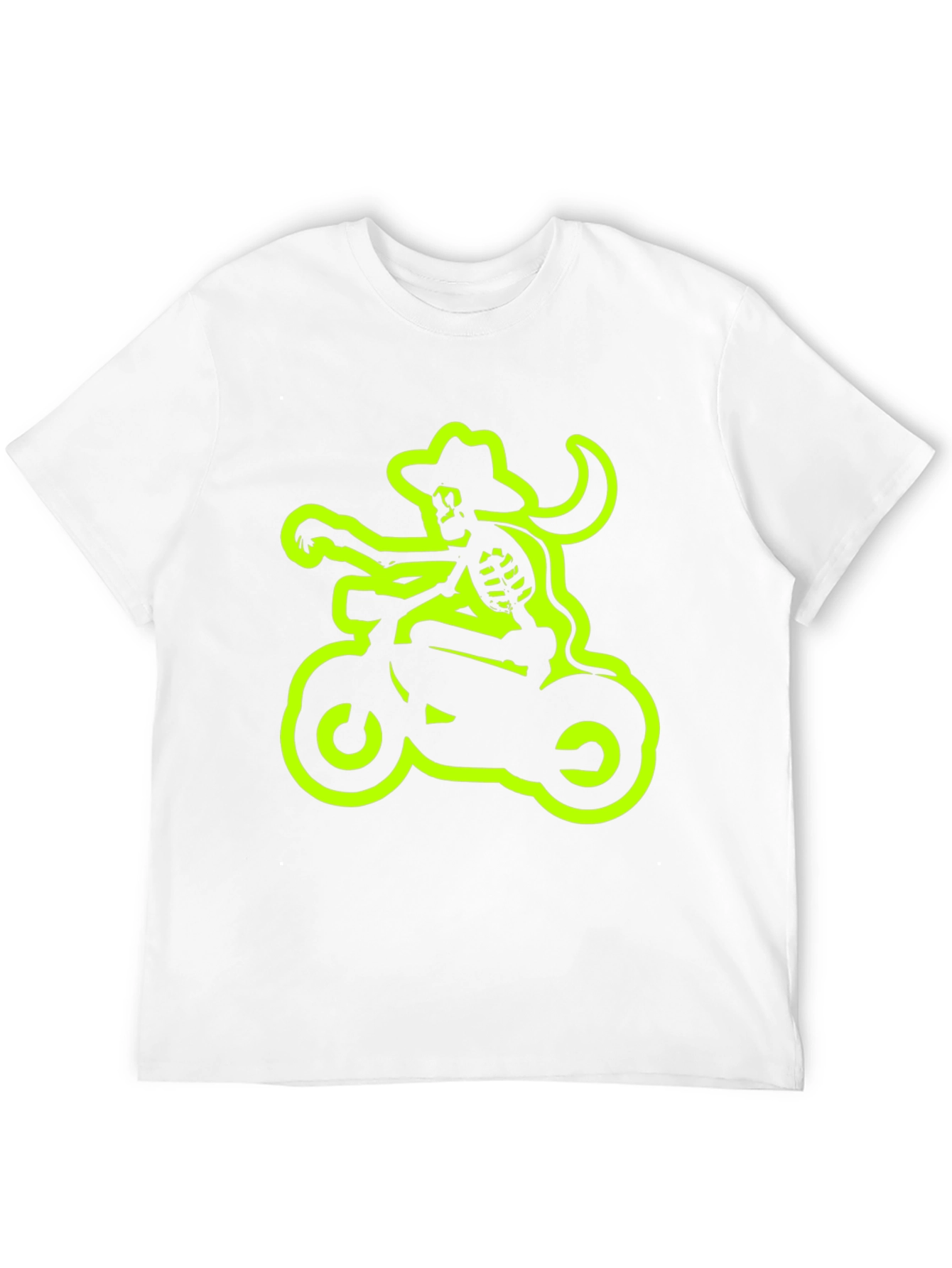 Camiseta Negra con Esqueleto Motero Neón